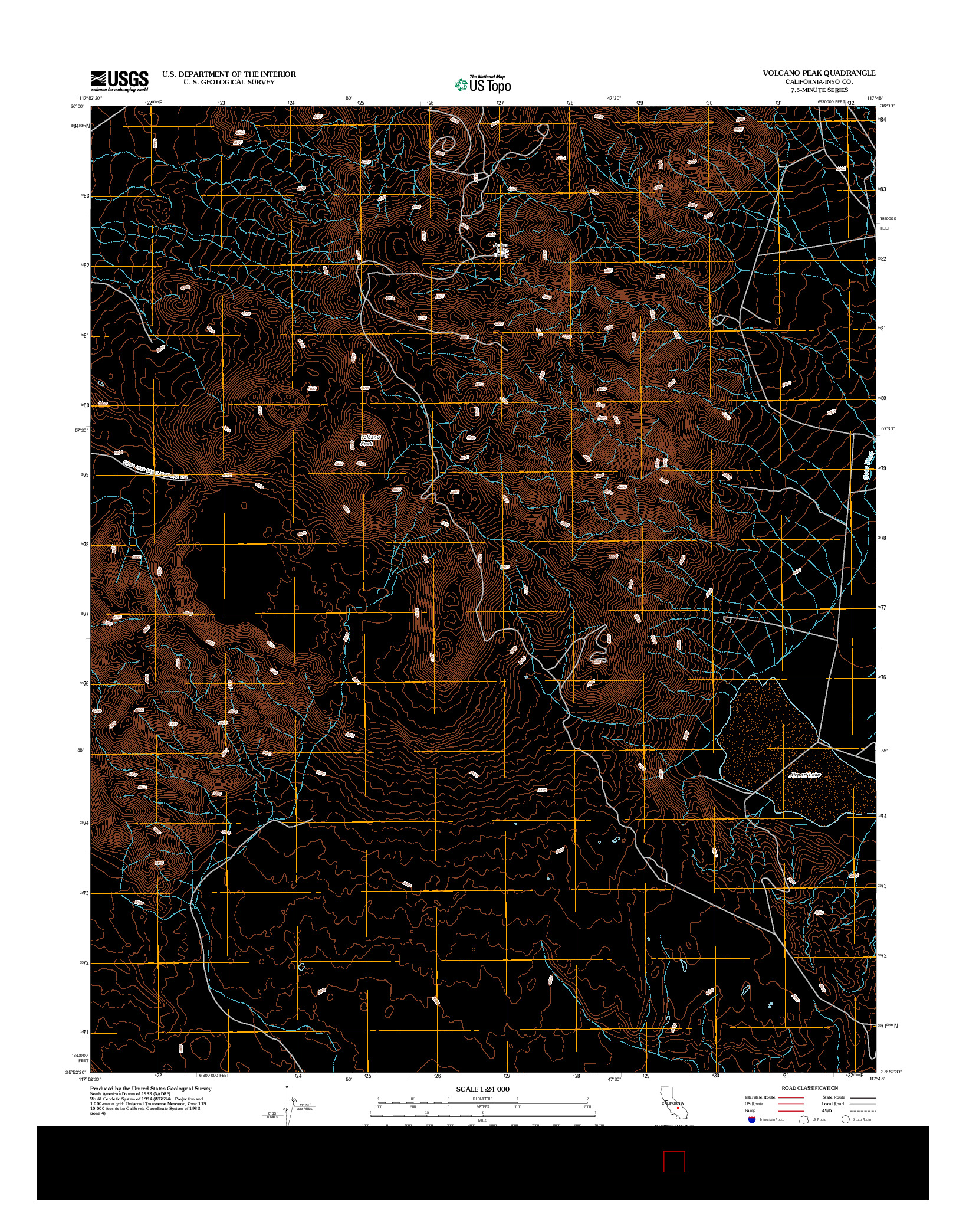 USGS US TOPO 7.5-MINUTE MAP FOR VOLCANO PEAK, CA 2012