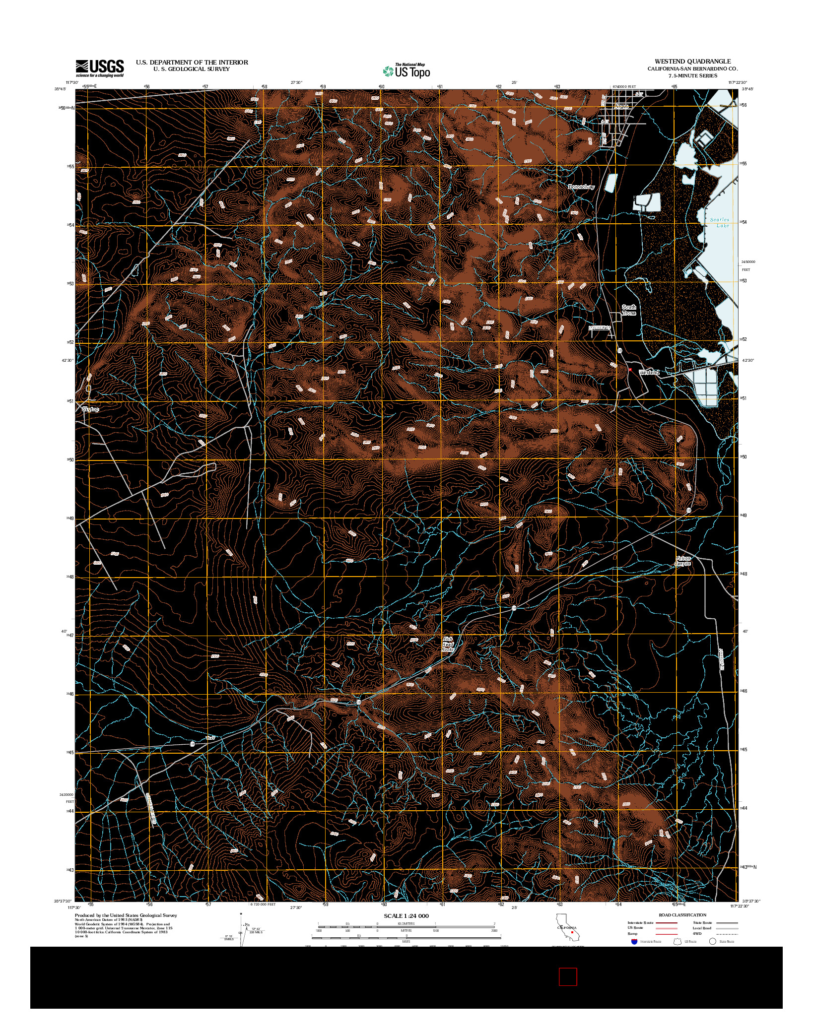 USGS US TOPO 7.5-MINUTE MAP FOR WESTEND, CA 2012