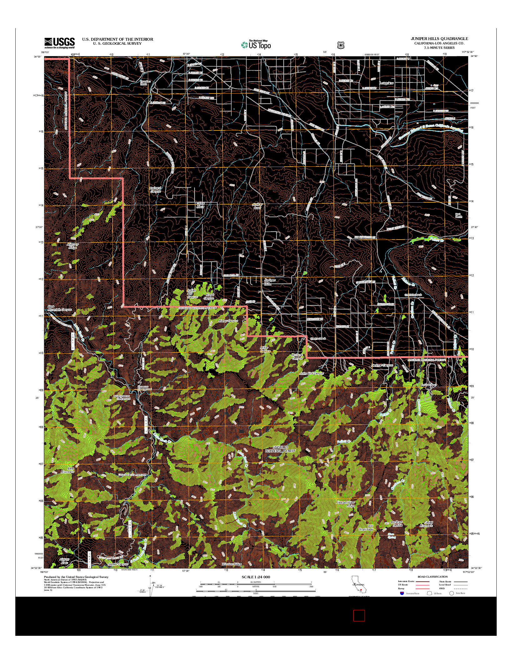 USGS US TOPO 7.5-MINUTE MAP FOR JUNIPER HILLS, CA 2012