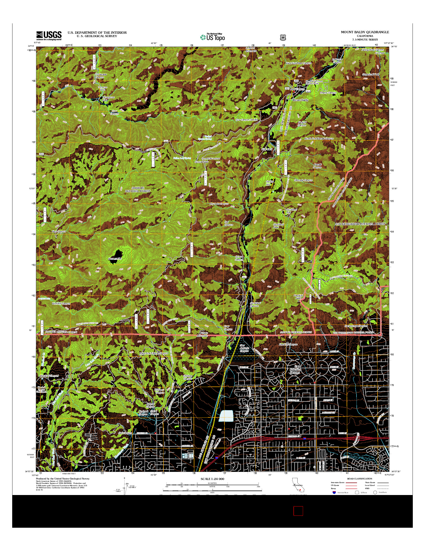 USGS US TOPO 7.5-MINUTE MAP FOR MOUNT BALDY, CA 2012