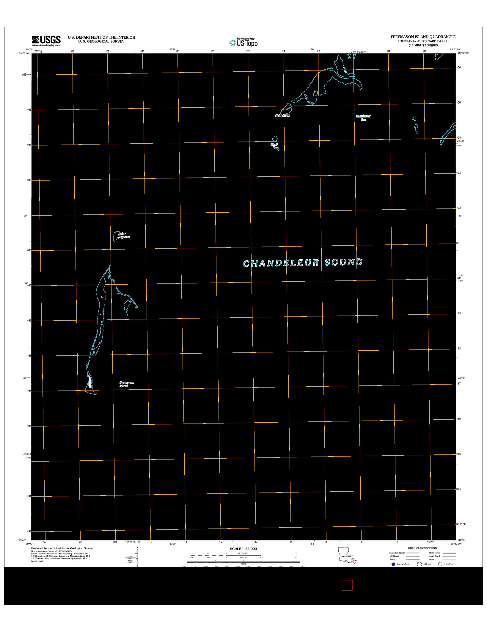 USGS US TOPO 7.5-MINUTE MAP FOR FREEMASON ISLAND, LA 2012