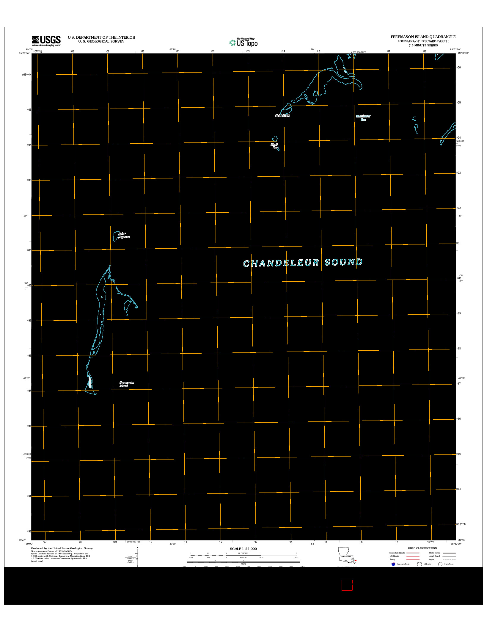 USGS US TOPO 7.5-MINUTE MAP FOR FREEMASON ISLAND, LA 2012