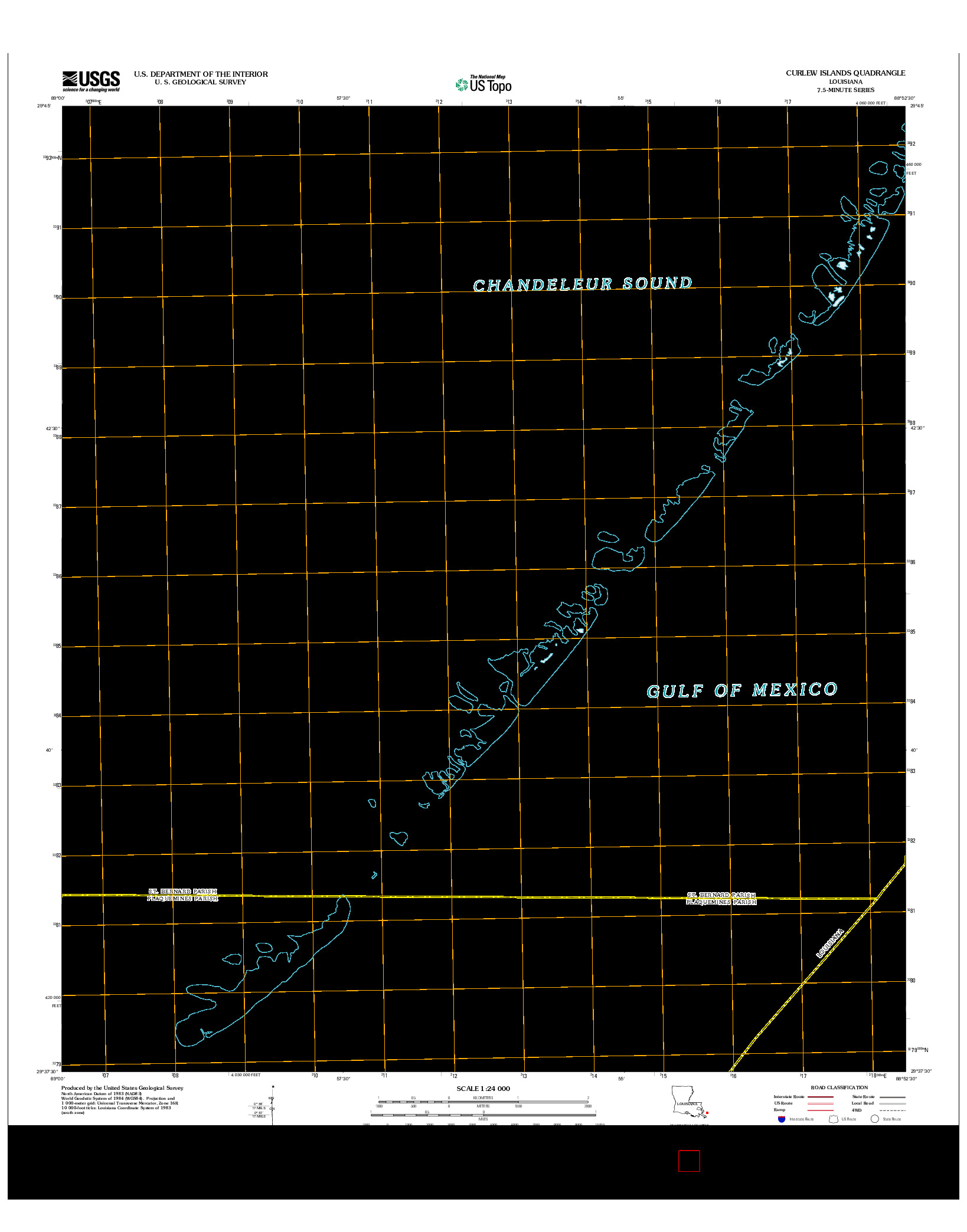 USGS US TOPO 7.5-MINUTE MAP FOR CURLEW ISLANDS, LA 2012