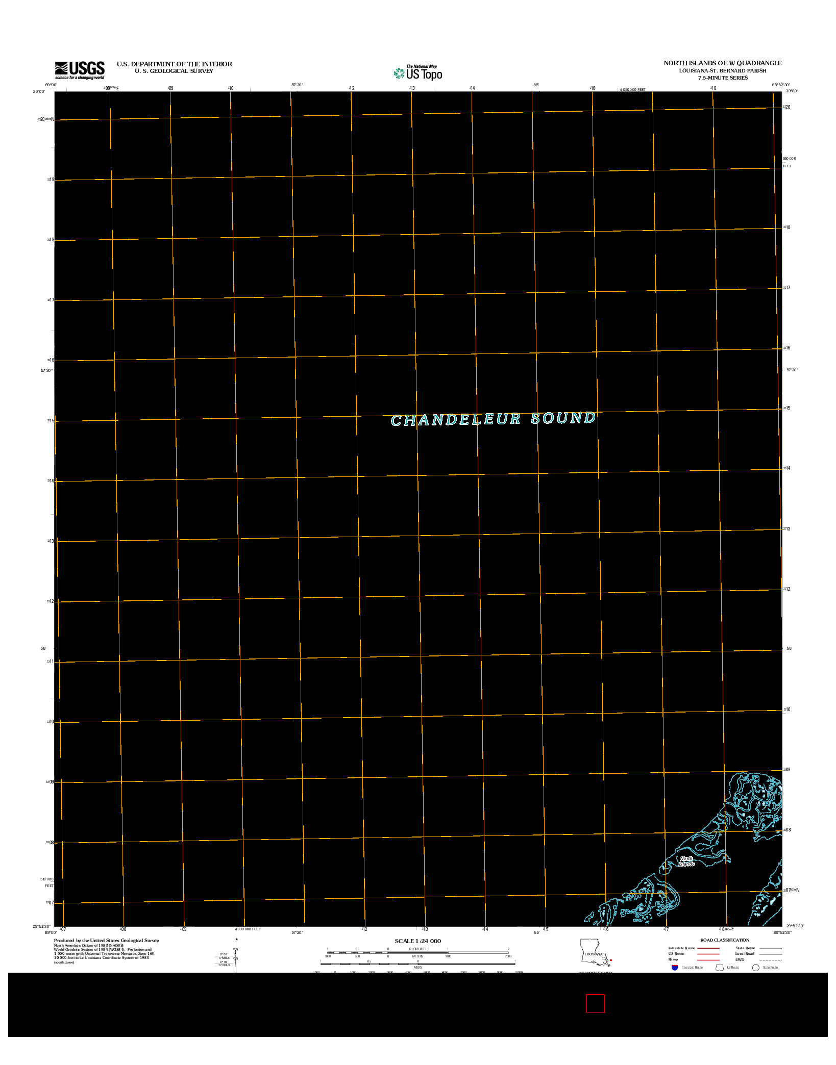 USGS US TOPO 7.5-MINUTE MAP FOR NORTH ISLANDS OE W, LA 2012