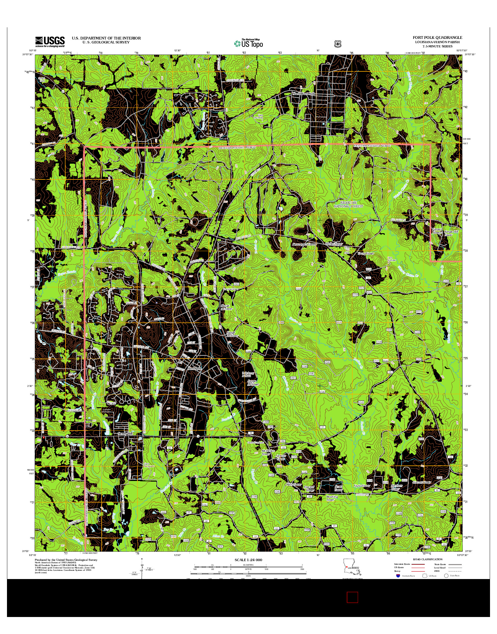 USGS US TOPO 7.5-MINUTE MAP FOR FORT POLK, LA 2012