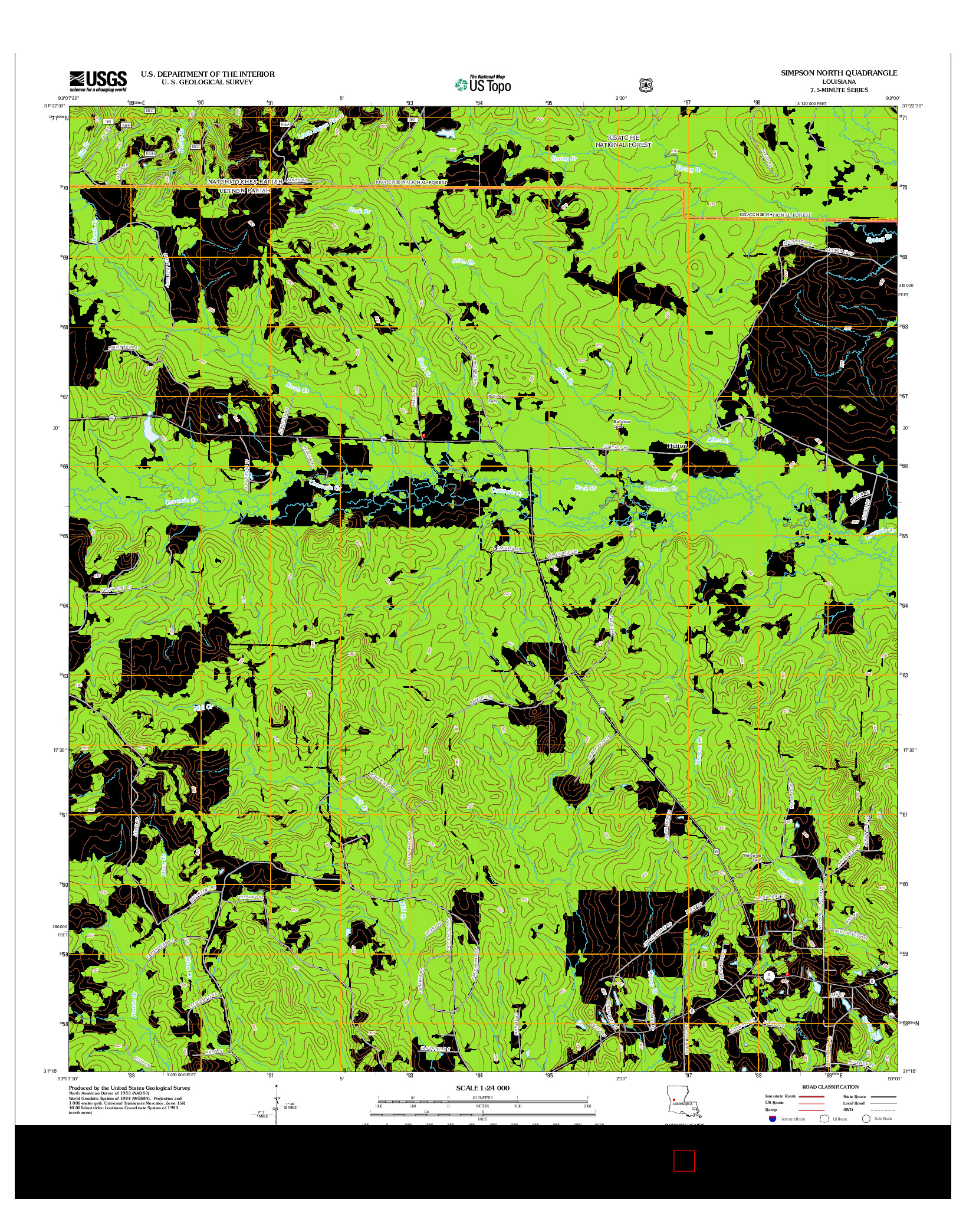 USGS US TOPO 7.5-MINUTE MAP FOR SIMPSON NORTH, LA 2012