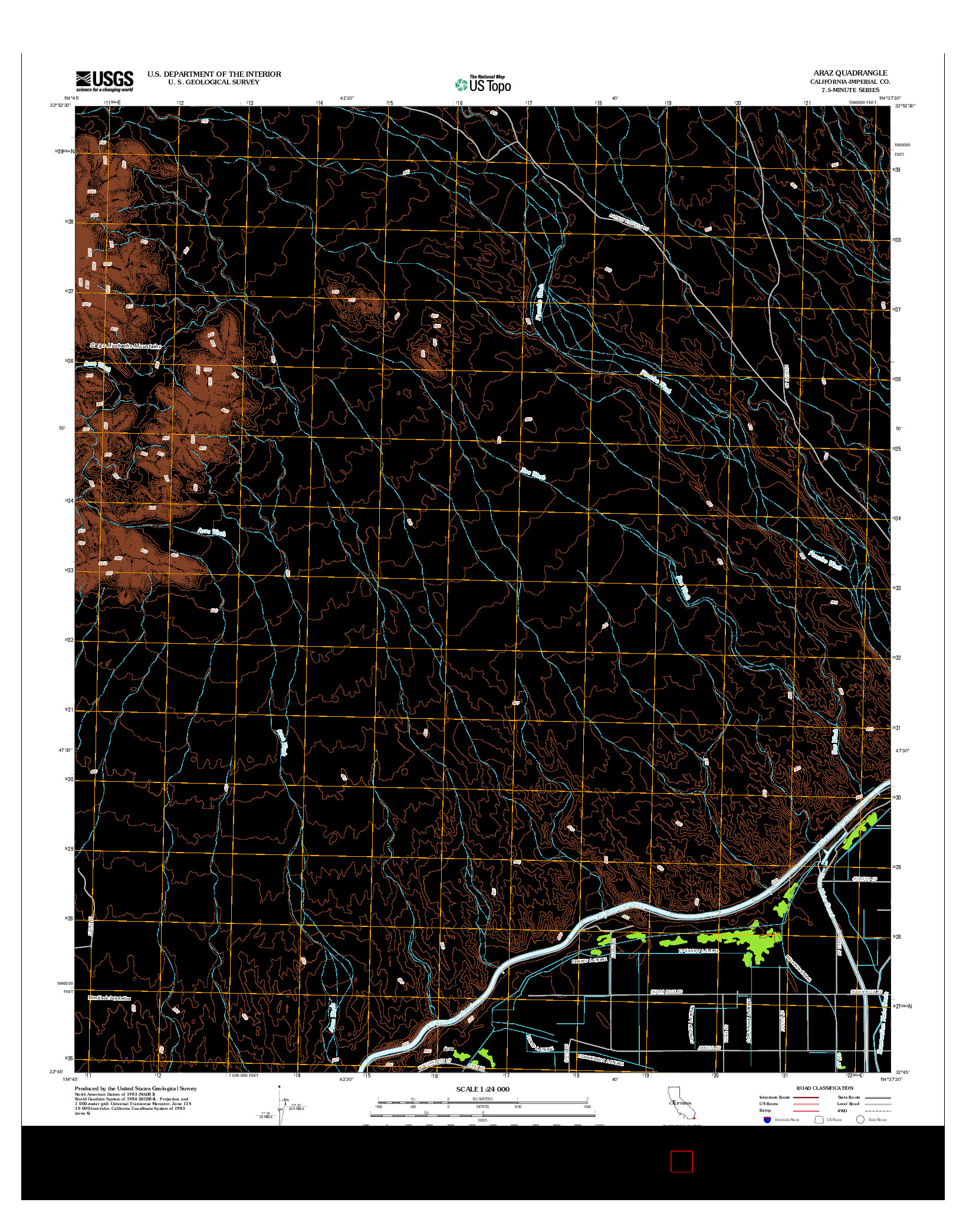 USGS US TOPO 7.5-MINUTE MAP FOR ARAZ, CA 2012