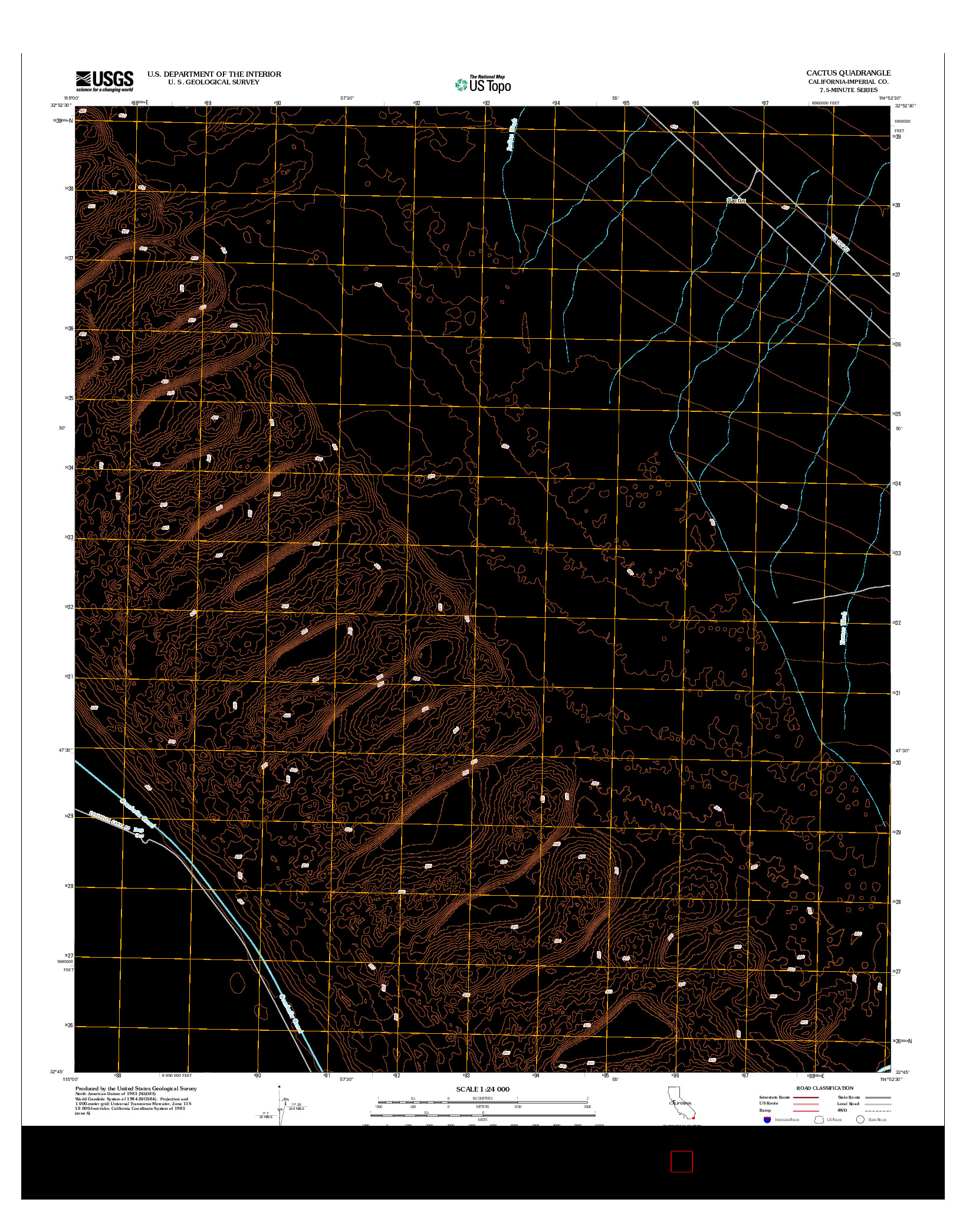 USGS US TOPO 7.5-MINUTE MAP FOR CACTUS, CA 2012