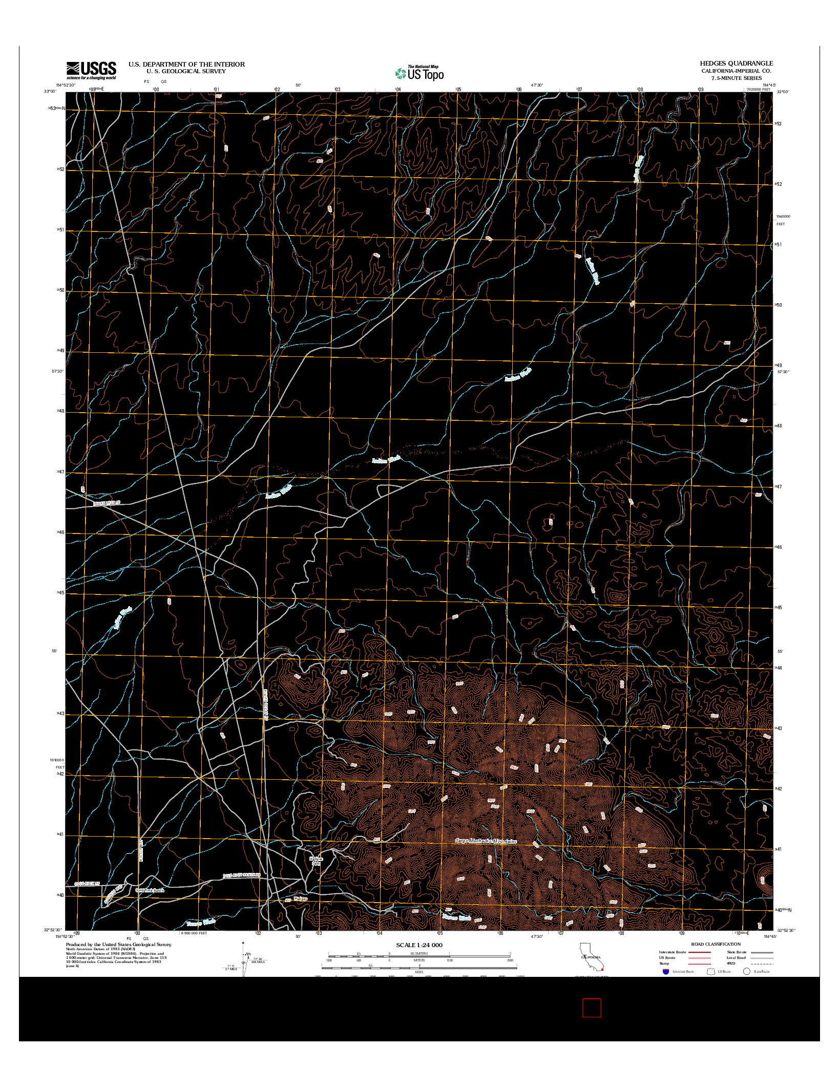 USGS US TOPO 7.5-MINUTE MAP FOR HEDGES, CA 2012