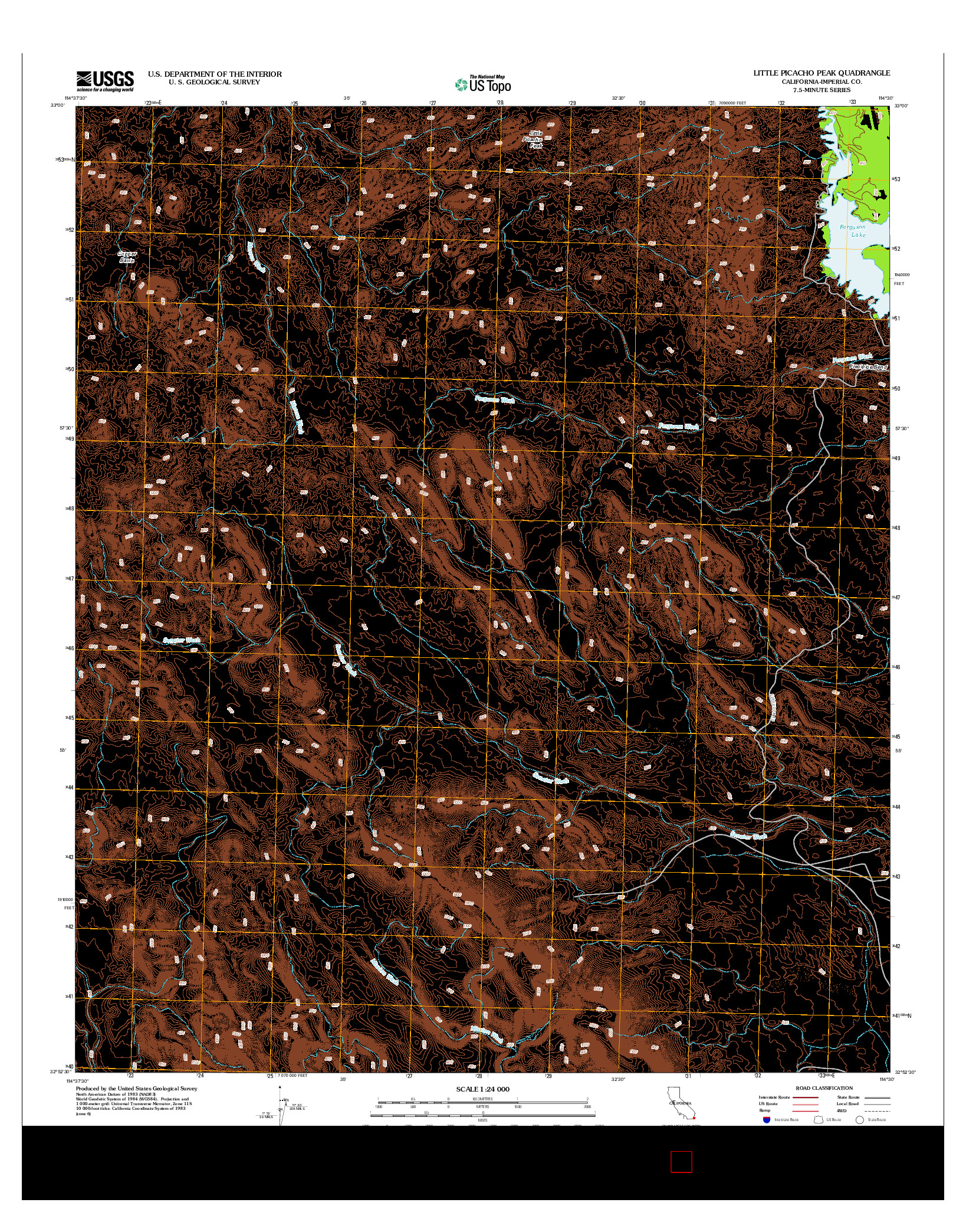 USGS US TOPO 7.5-MINUTE MAP FOR LITTLE PICACHO PEAK, CA 2012