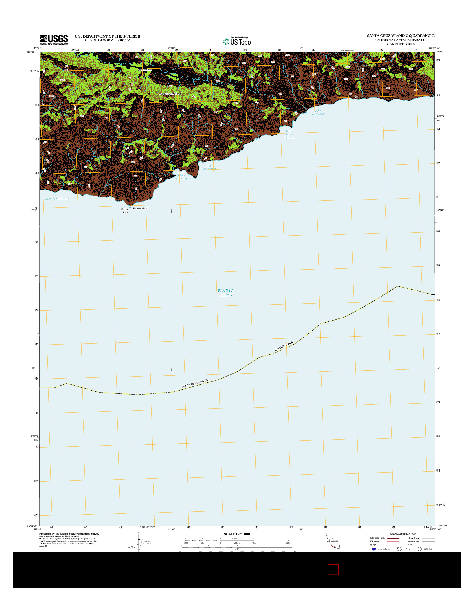 USGS US TOPO 7.5-MINUTE MAP FOR SANTA CRUZ ISLAND C, CA 2012