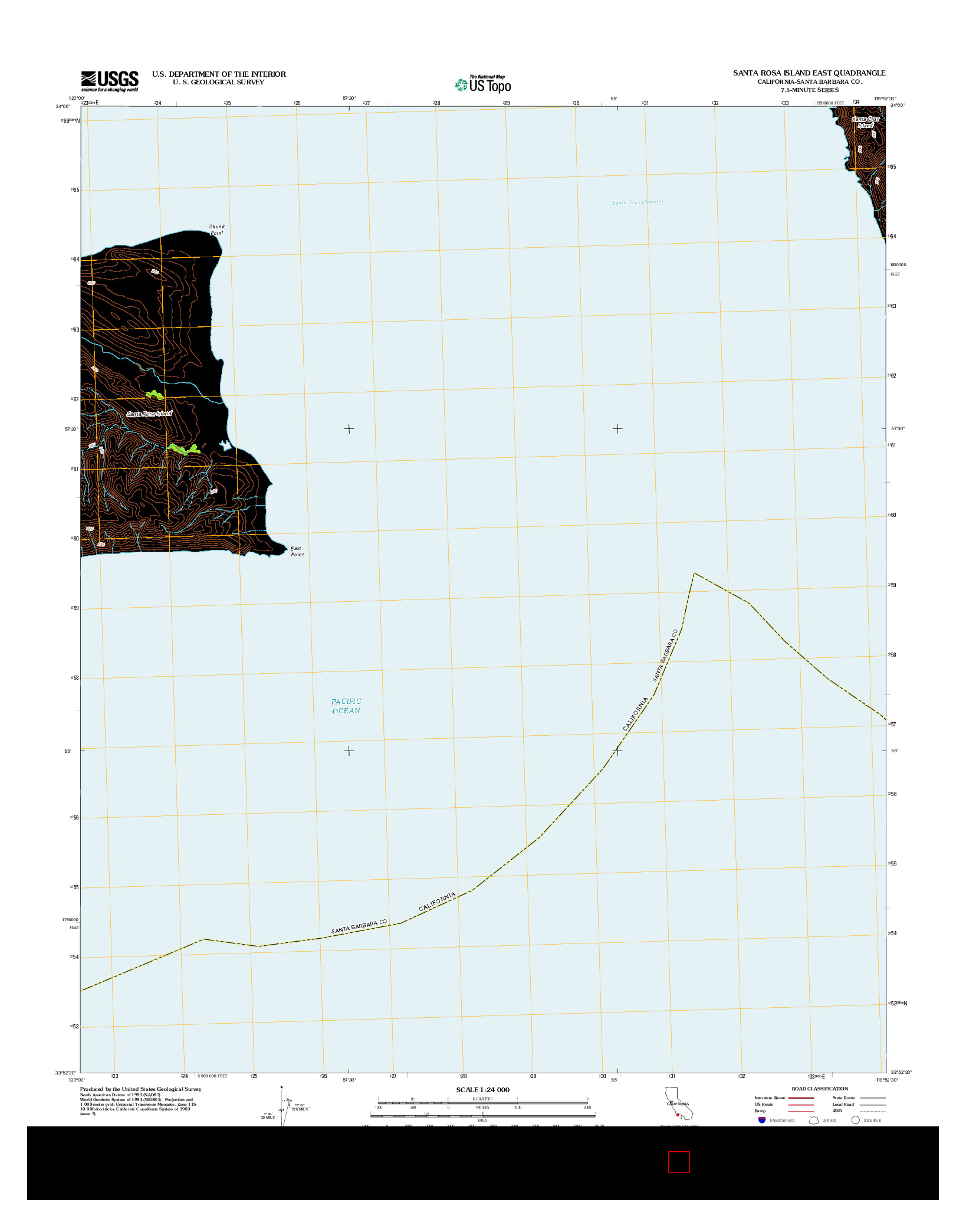 USGS US TOPO 7.5-MINUTE MAP FOR SANTA ROSA ISLAND EAST, CA 2012