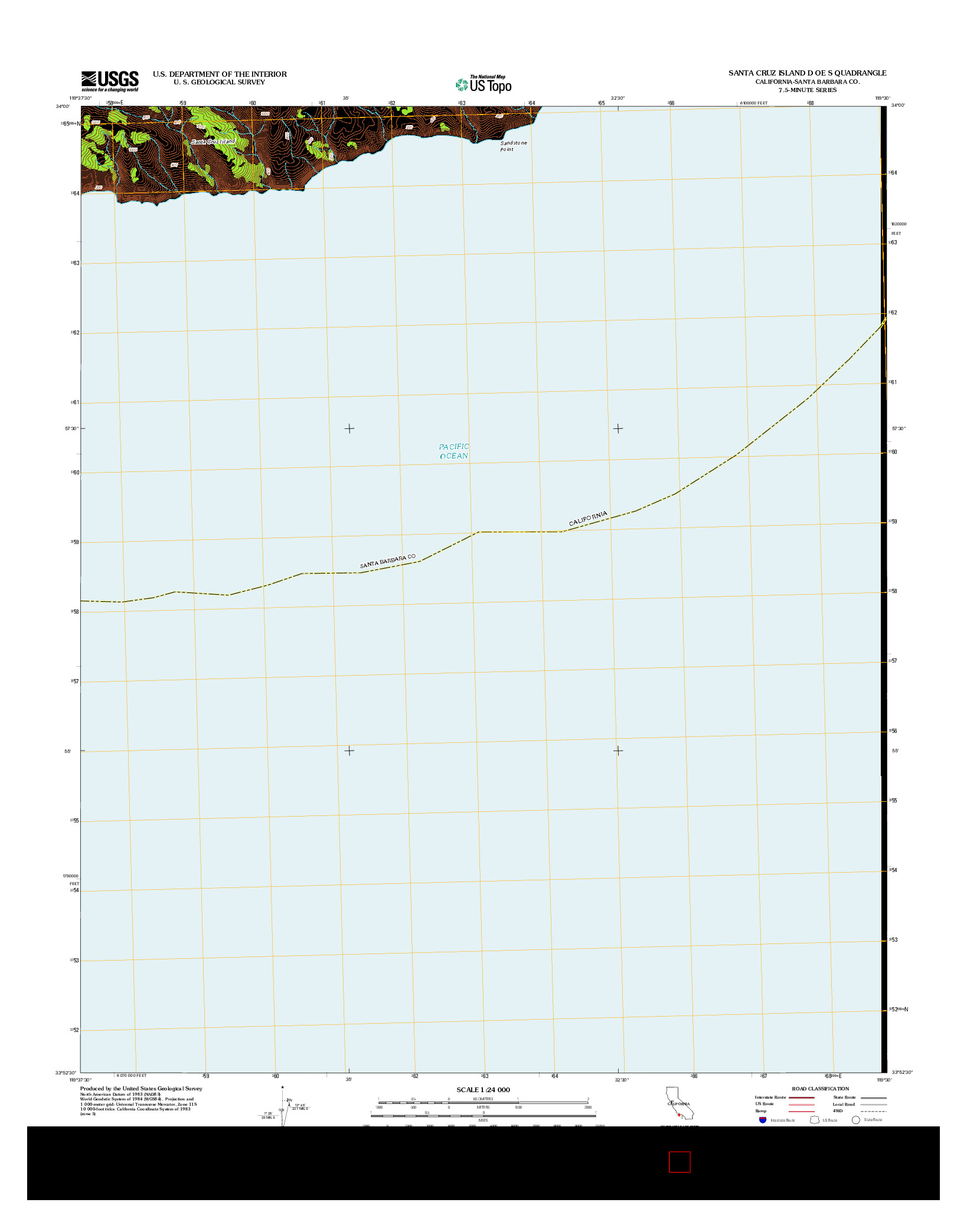 USGS US TOPO 7.5-MINUTE MAP FOR SANTA CRUZ ISLAND D OE S, CA 2012