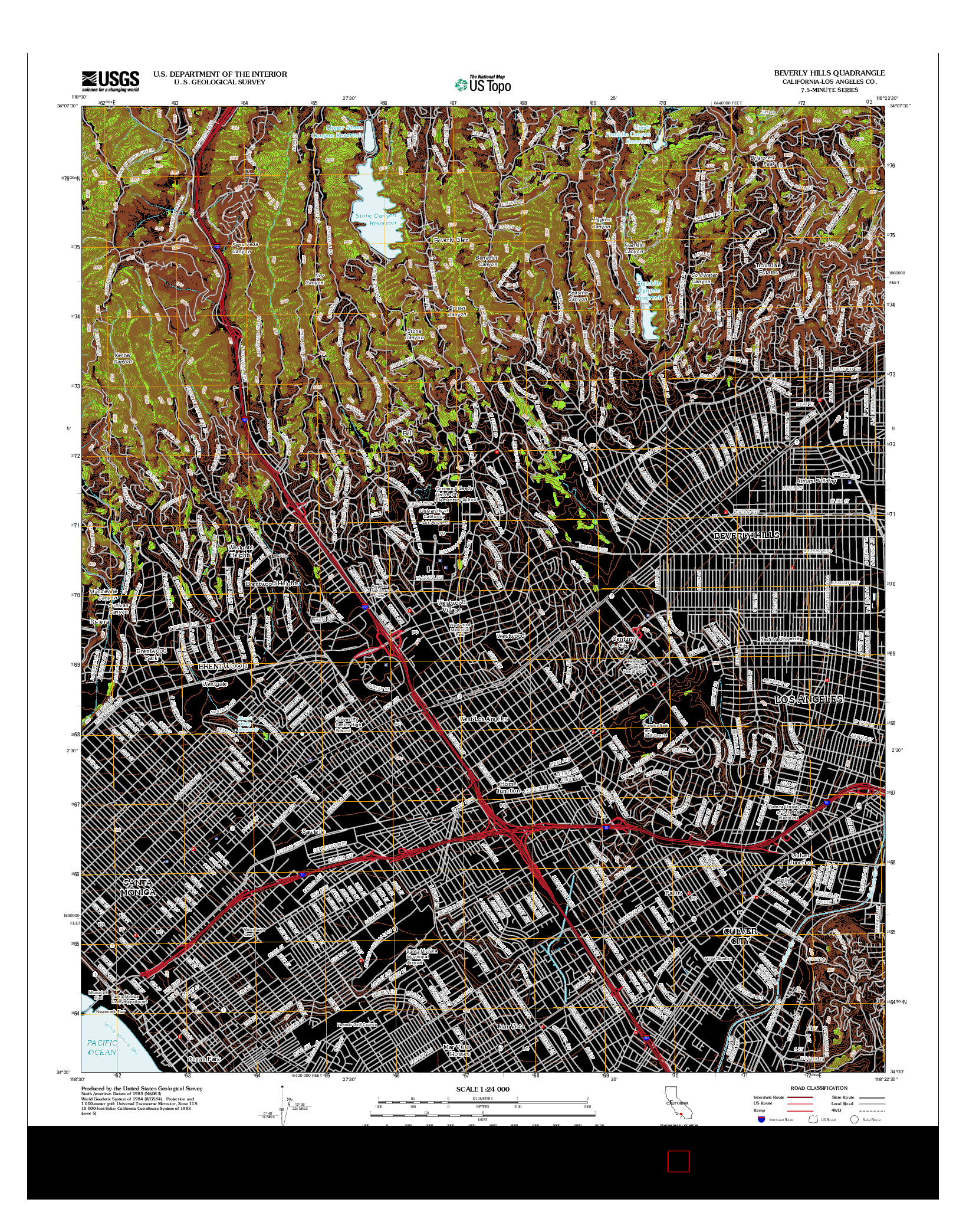 USGS US TOPO 7.5-MINUTE MAP FOR BEVERLY HILLS, CA 2012