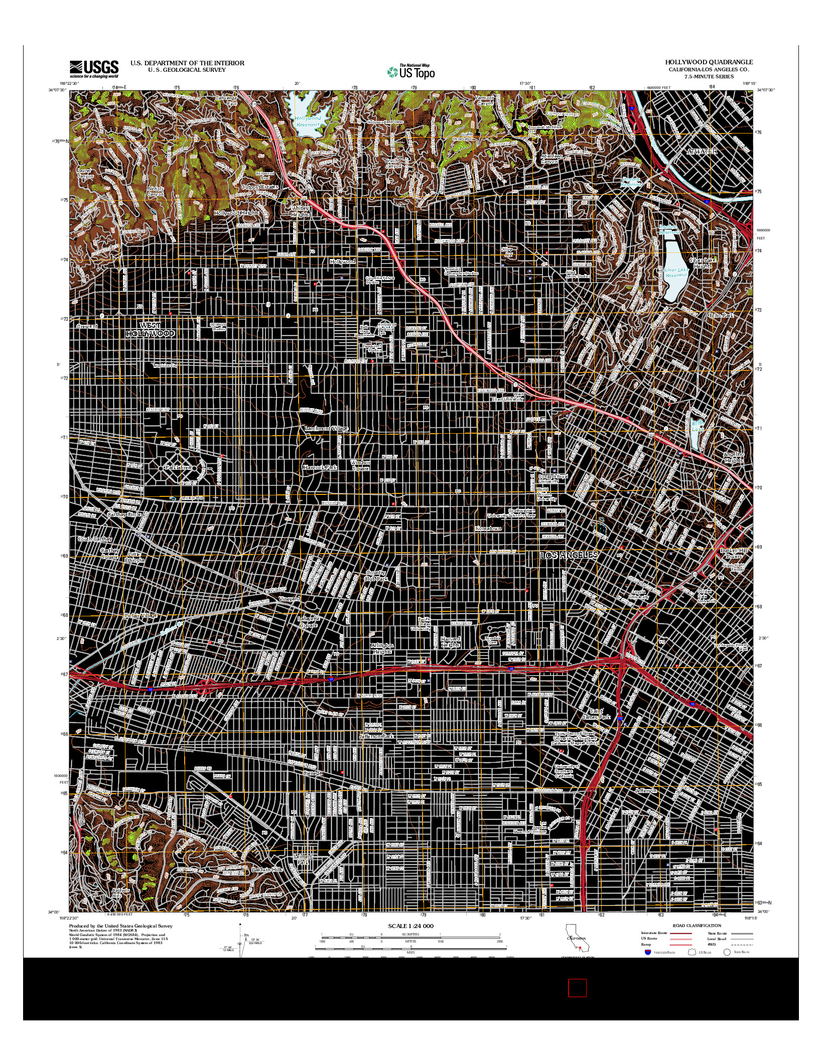 USGS US TOPO 7.5-MINUTE MAP FOR HOLLYWOOD, CA 2012