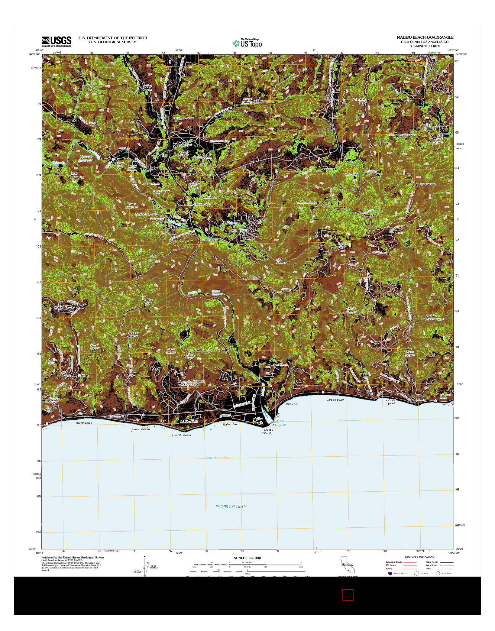 USGS US TOPO 7.5-MINUTE MAP FOR MALIBU BEACH, CA 2012