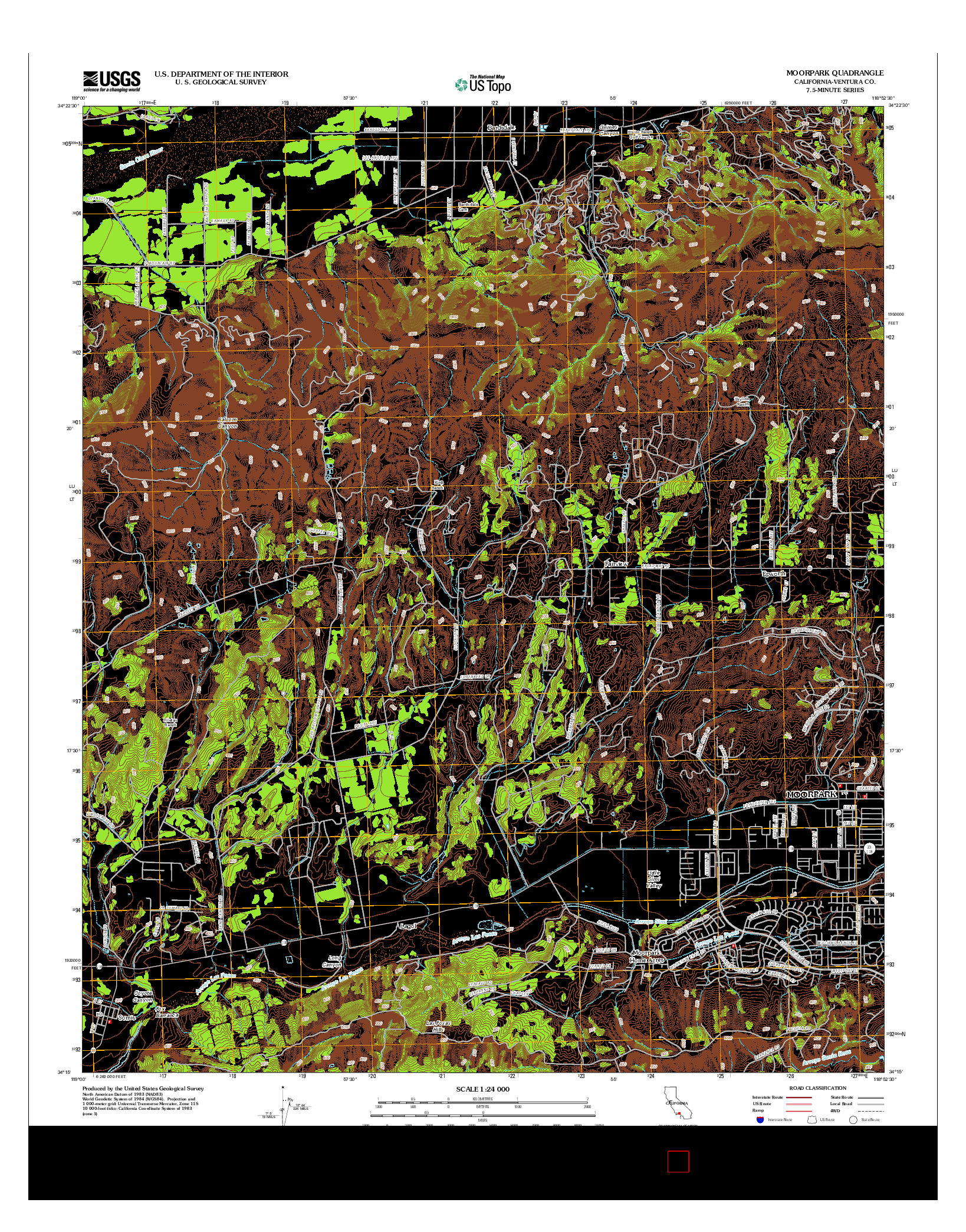 USGS US TOPO 7.5-MINUTE MAP FOR MOORPARK, CA 2012