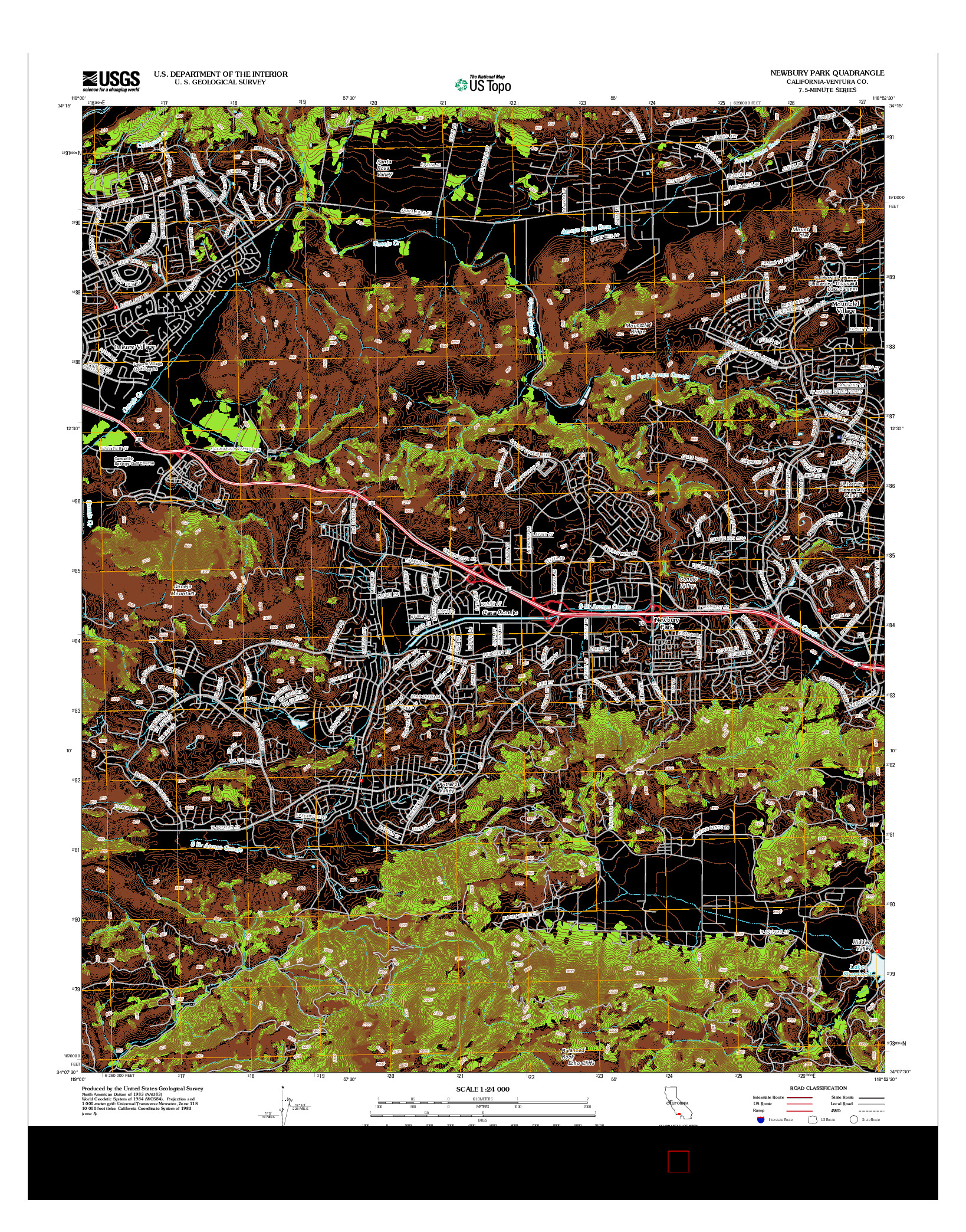 USGS US TOPO 7.5-MINUTE MAP FOR NEWBURY PARK, CA 2012