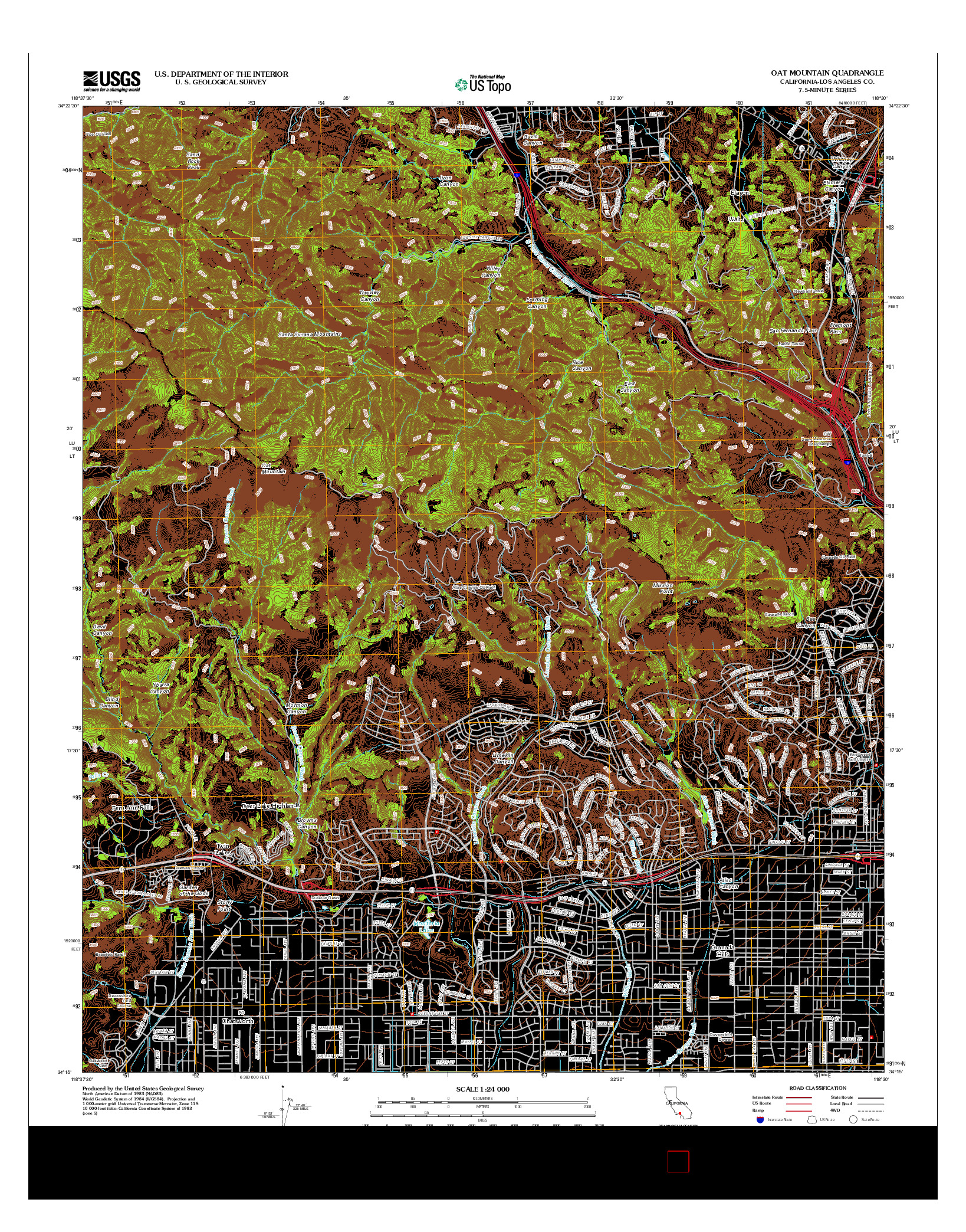 USGS US TOPO 7.5-MINUTE MAP FOR OAT MOUNTAIN, CA 2012