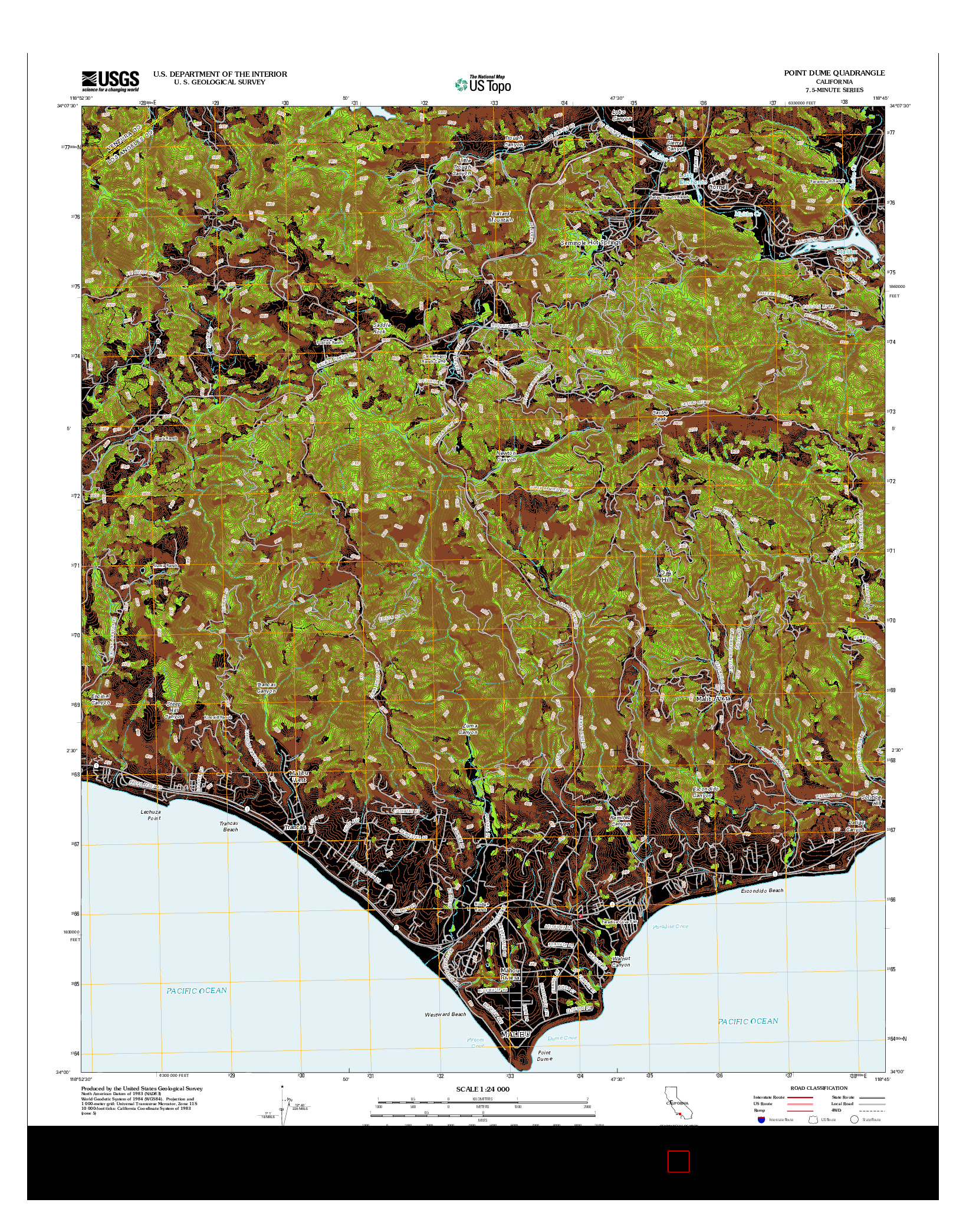 USGS US TOPO 7.5-MINUTE MAP FOR POINT DUME, CA 2012