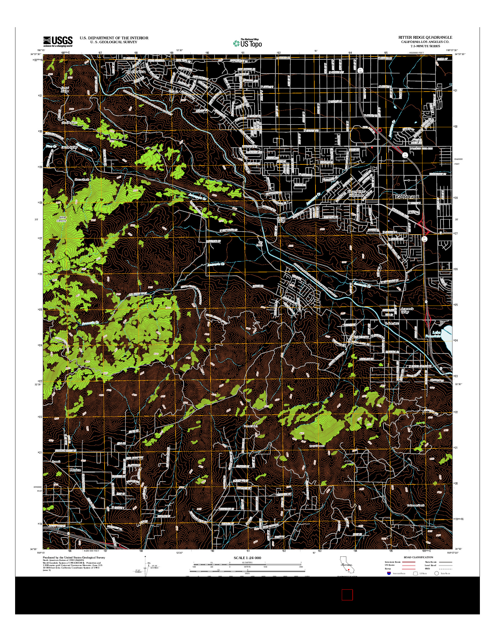 USGS US TOPO 7.5-MINUTE MAP FOR RITTER RIDGE, CA 2012