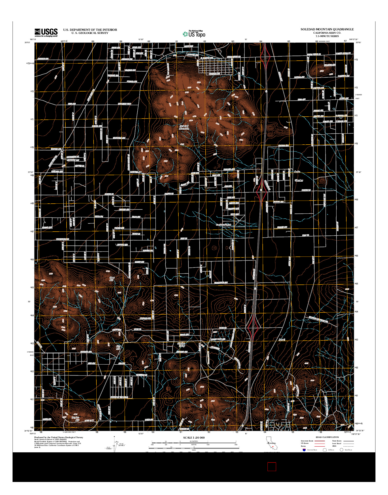 USGS US TOPO 7.5-MINUTE MAP FOR SOLEDAD MOUNTAIN, CA 2012