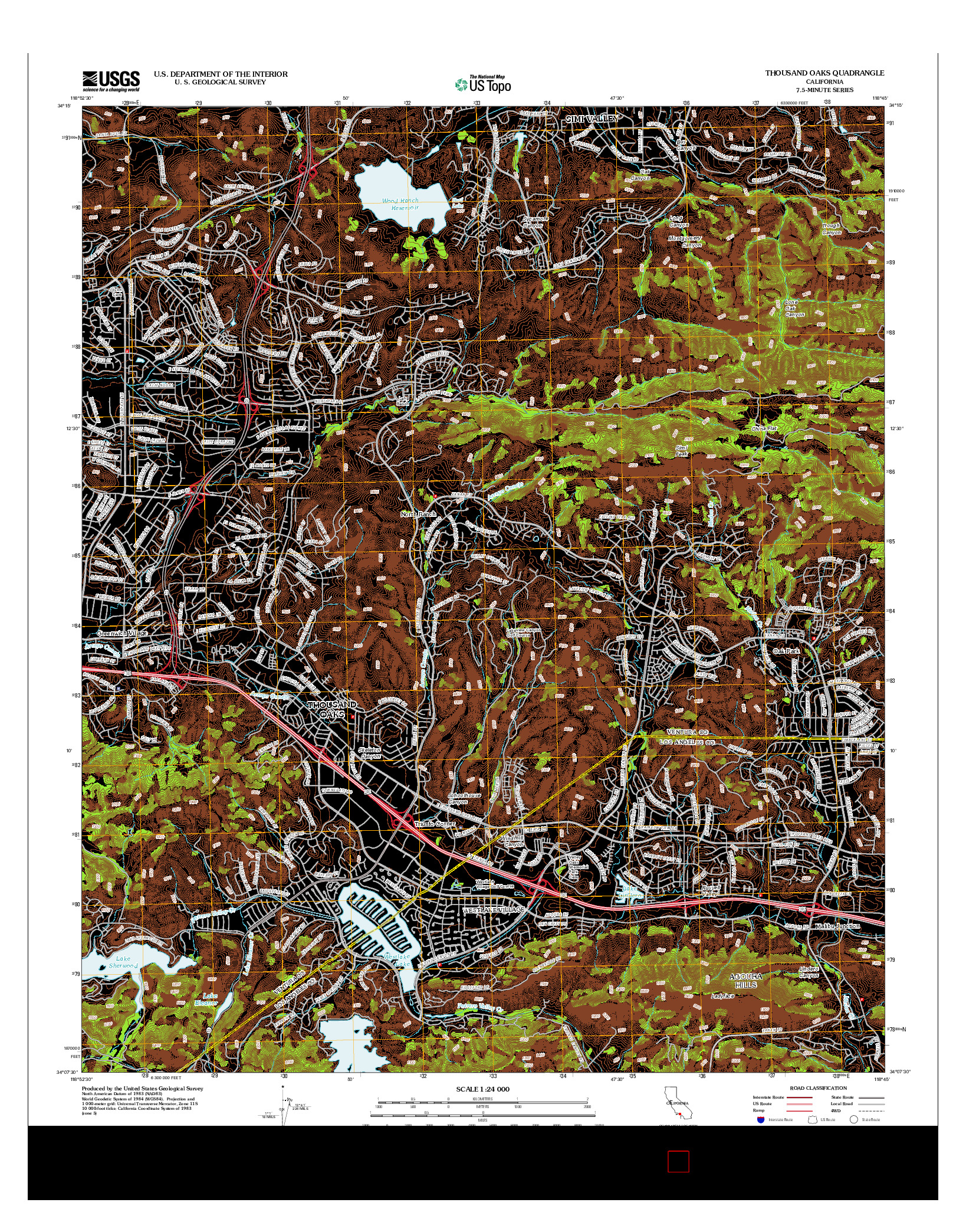 USGS US TOPO 7.5-MINUTE MAP FOR THOUSAND OAKS, CA 2012