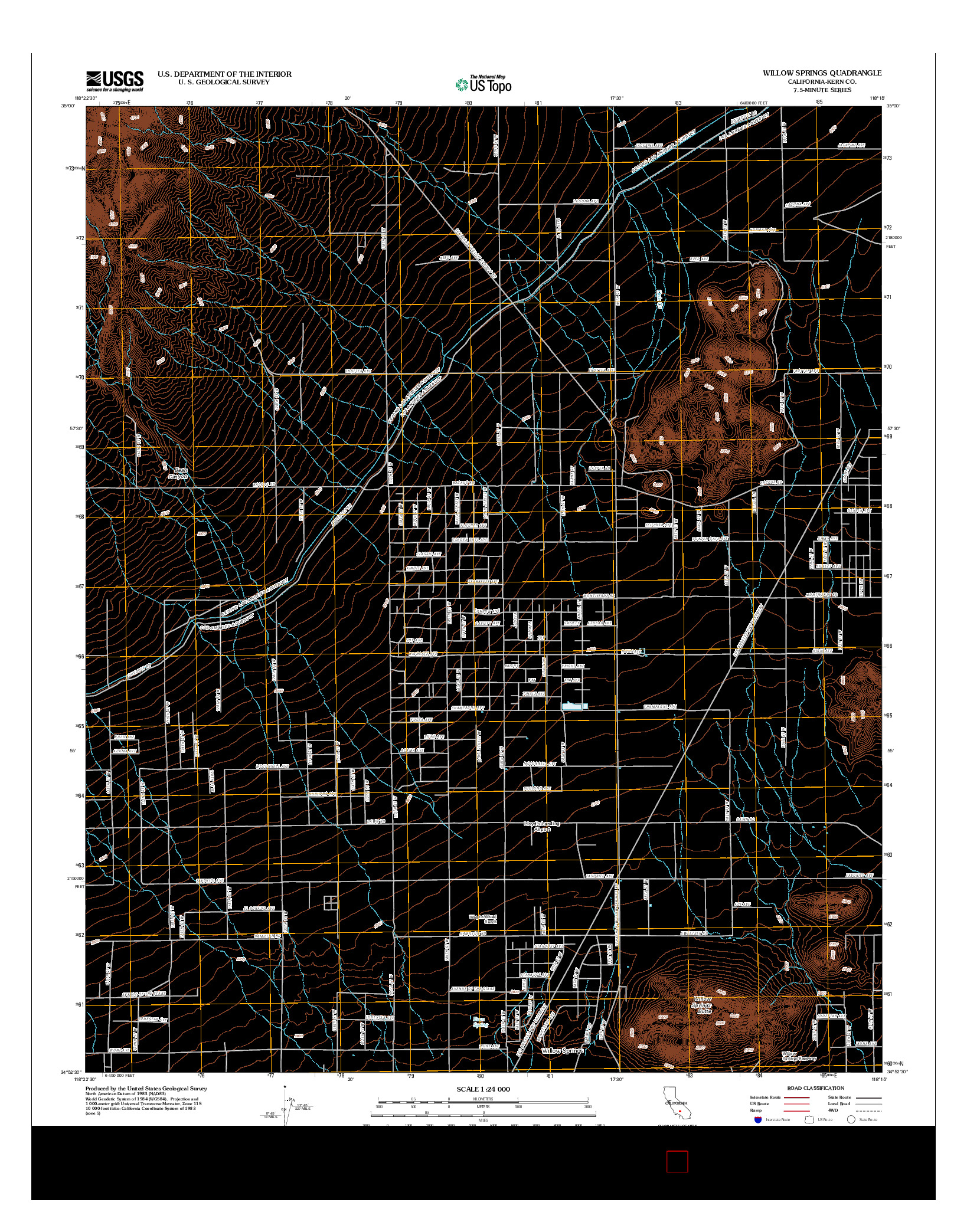 USGS US TOPO 7.5-MINUTE MAP FOR WILLOW SPRINGS, CA 2012