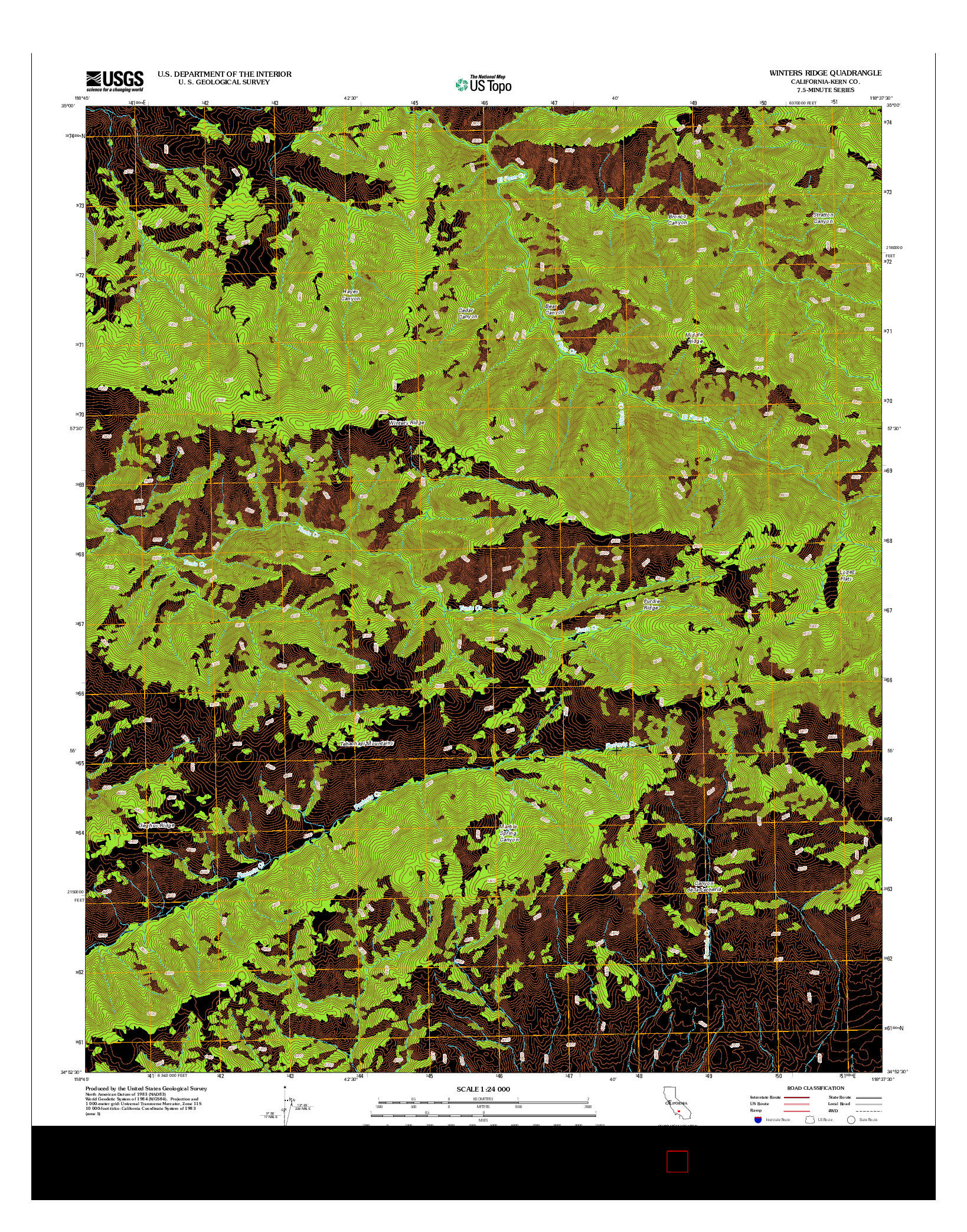 USGS US TOPO 7.5-MINUTE MAP FOR WINTERS RIDGE, CA 2012