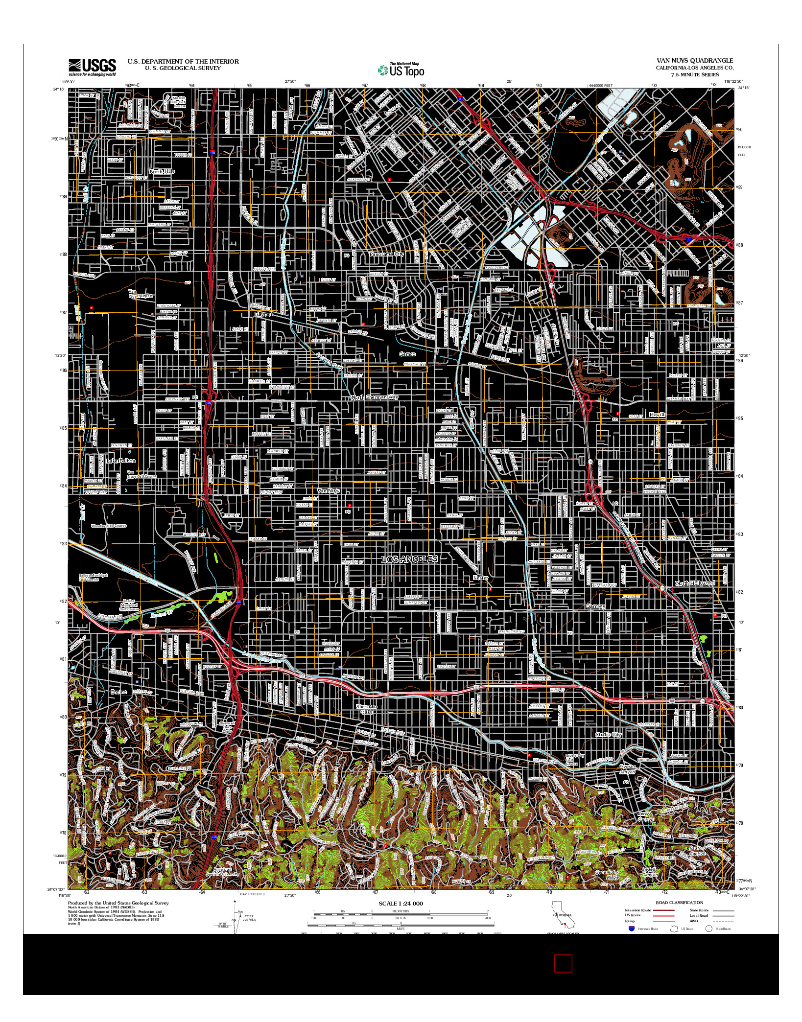 USGS US TOPO 7.5-MINUTE MAP FOR VAN NUYS, CA 2012