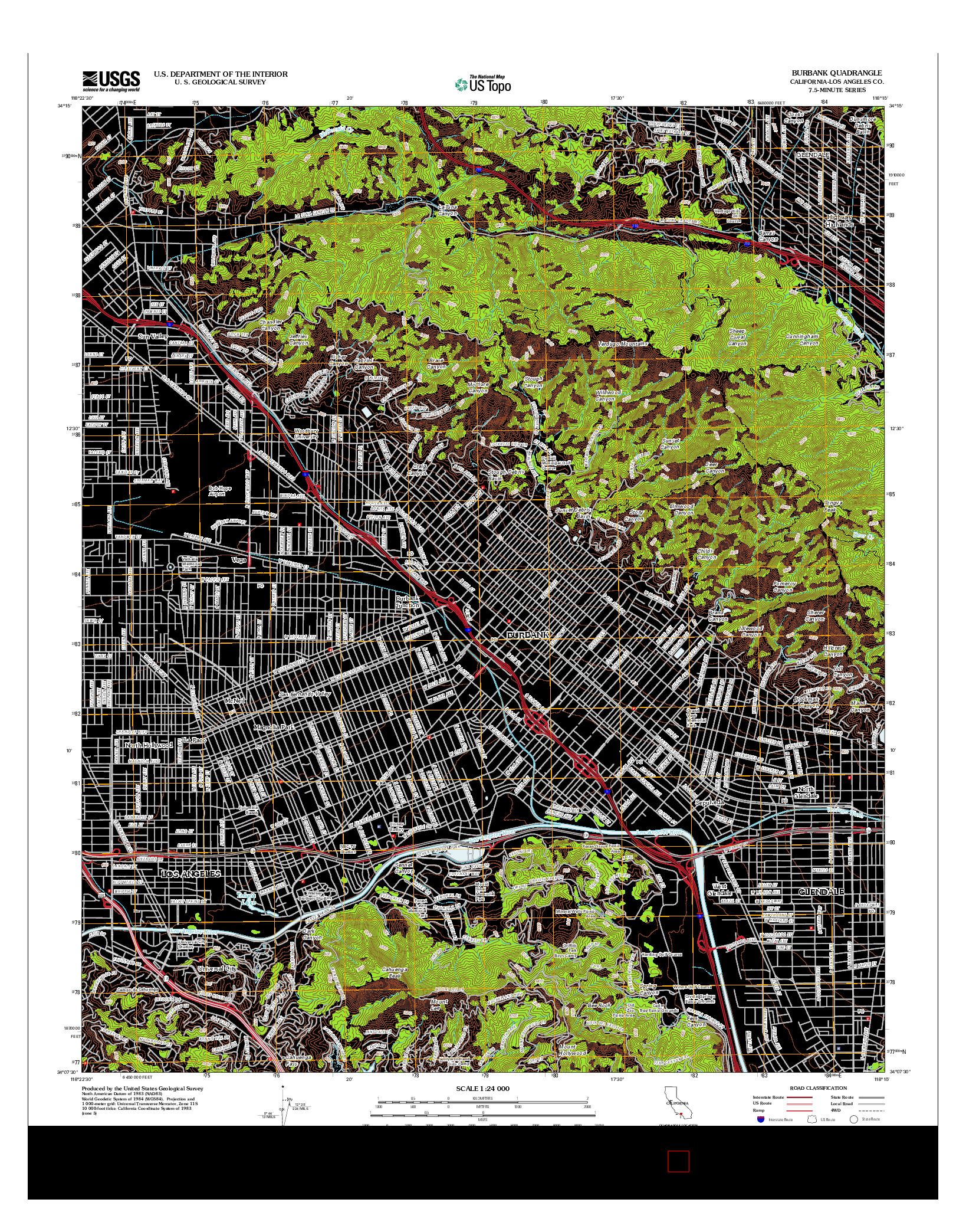 USGS US TOPO 7.5-MINUTE MAP FOR BURBANK, CA 2012