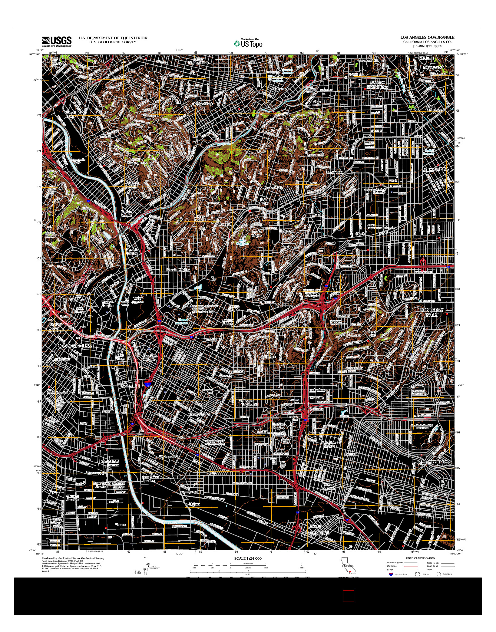 USGS US TOPO 7.5-MINUTE MAP FOR LOS ANGELES, CA 2012