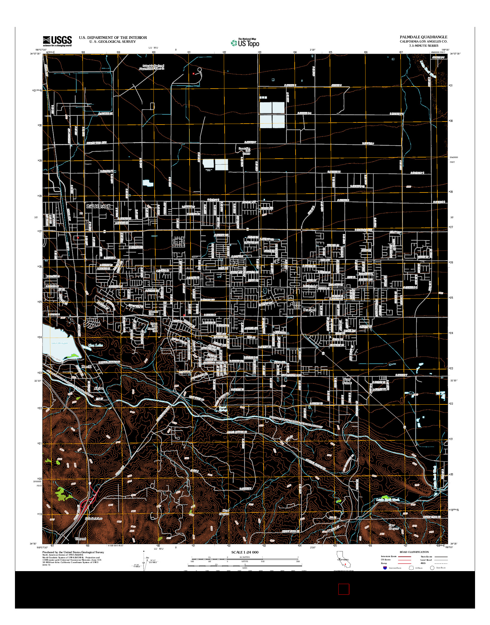 USGS US TOPO 7.5-MINUTE MAP FOR PALMDALE, CA 2012