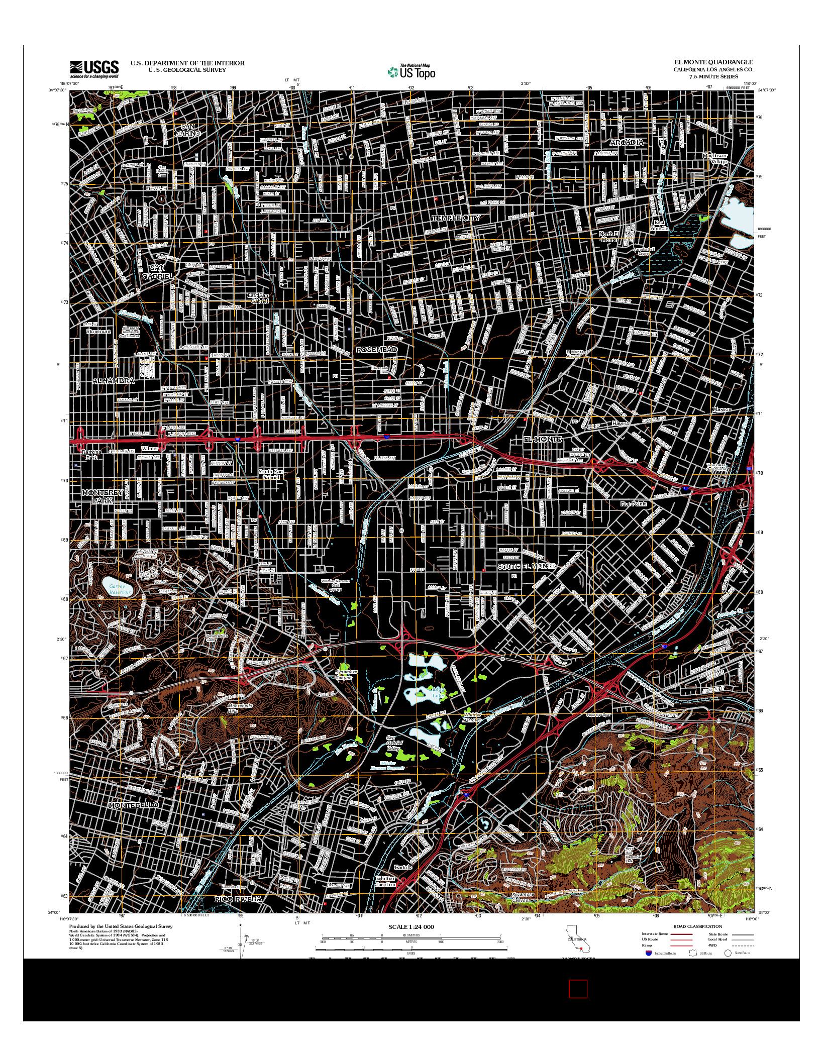 USGS US TOPO 7.5-MINUTE MAP FOR EL MONTE, CA 2012