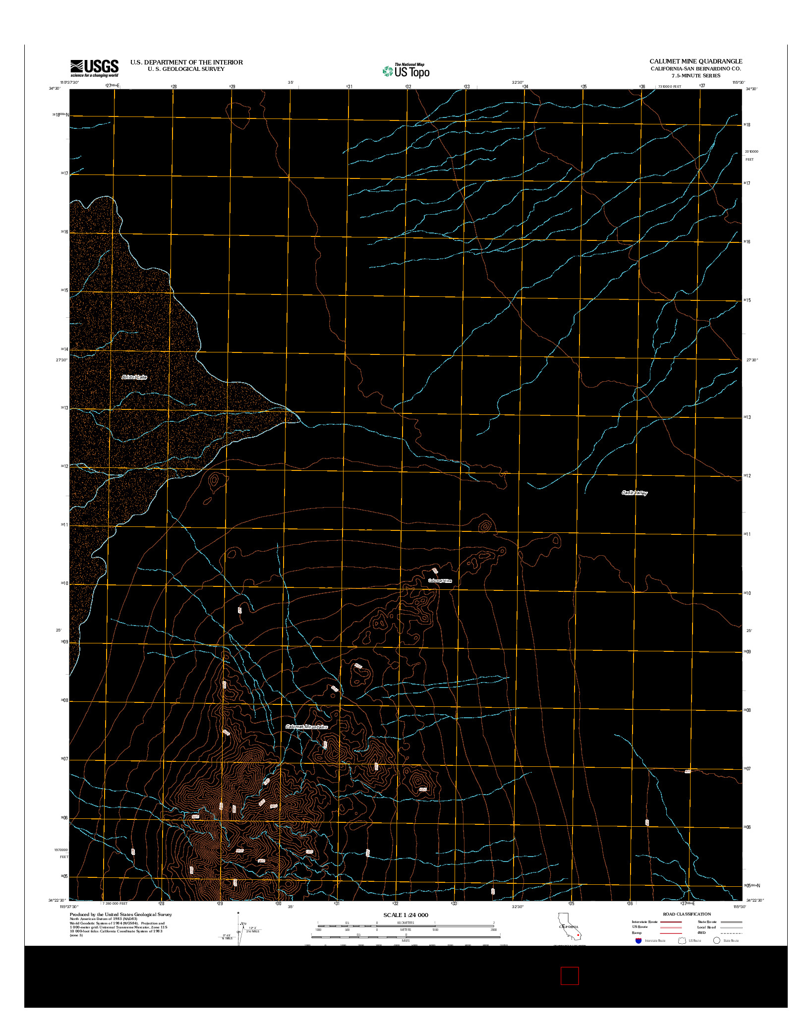 USGS US TOPO 7.5-MINUTE MAP FOR CALUMET MINE, CA 2012