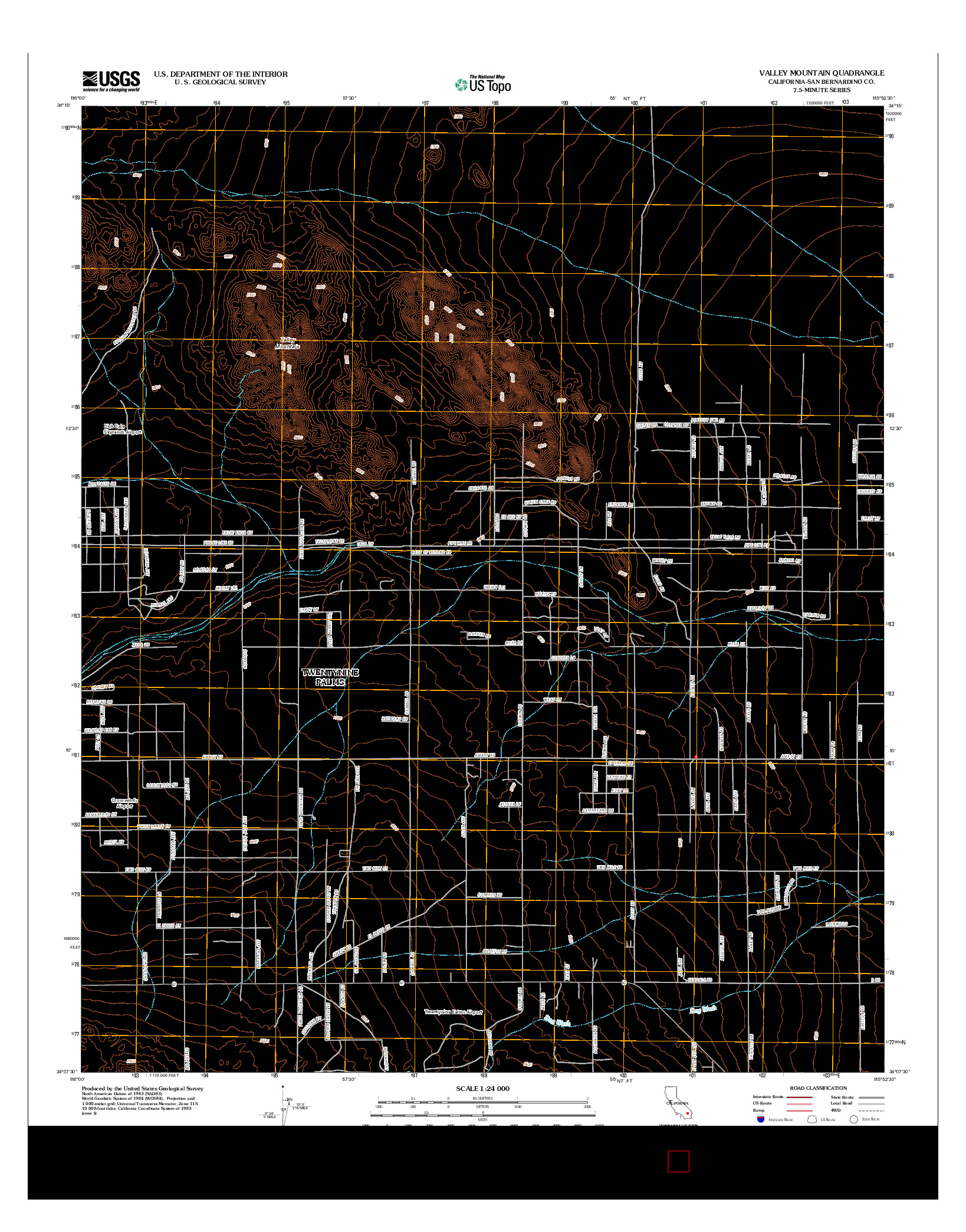 USGS US TOPO 7.5-MINUTE MAP FOR VALLEY MOUNTAIN, CA 2012