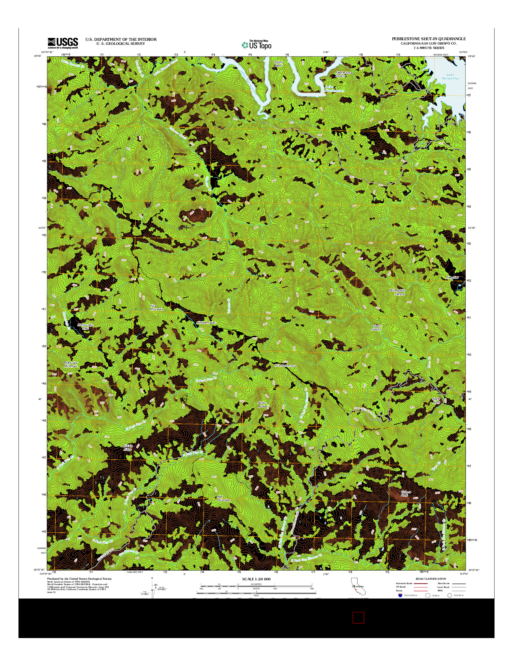 USGS US TOPO 7.5-MINUTE MAP FOR PEBBLESTONE SHUT-IN, CA 2012