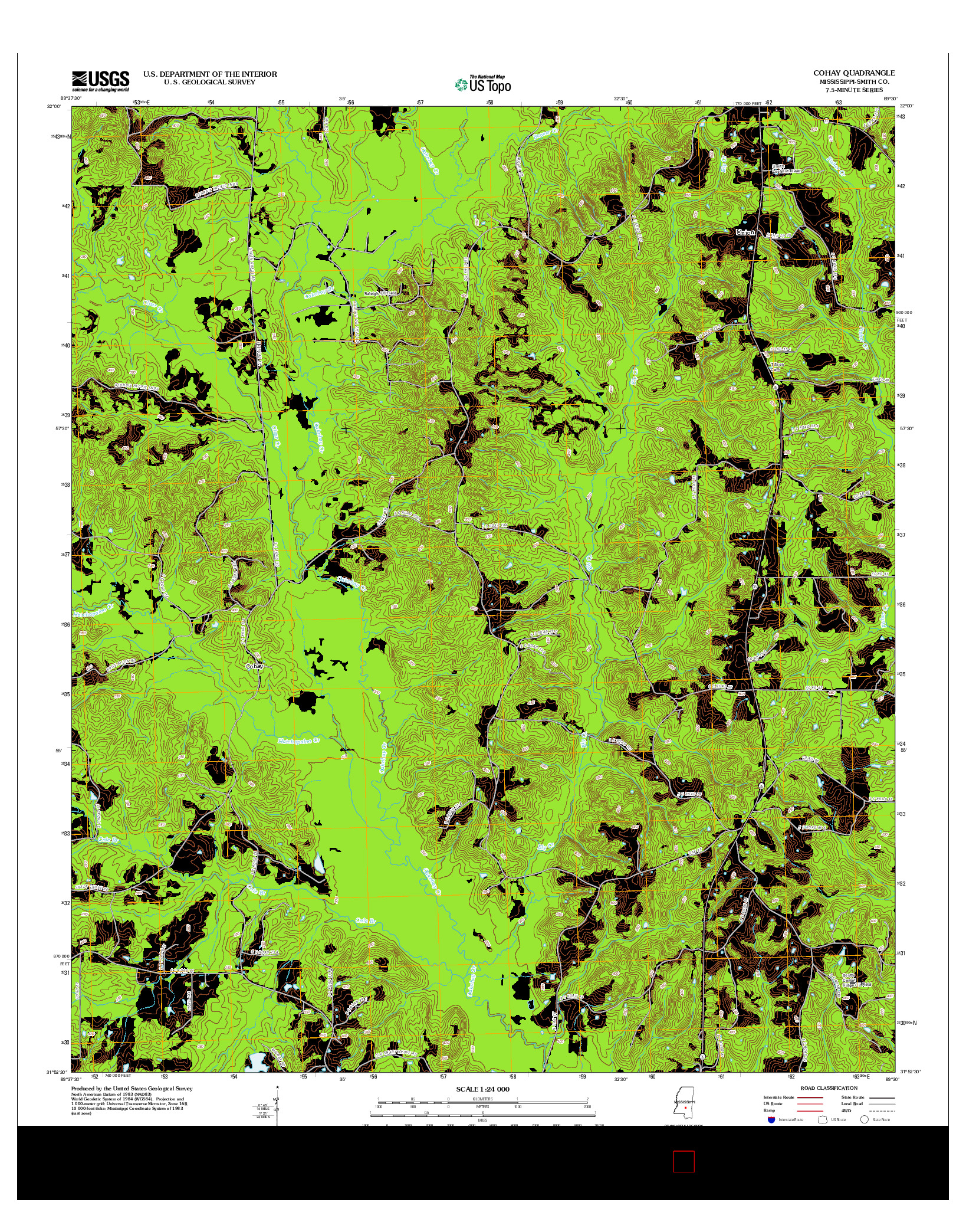 USGS US TOPO 7.5-MINUTE MAP FOR COHAY, MS 2012