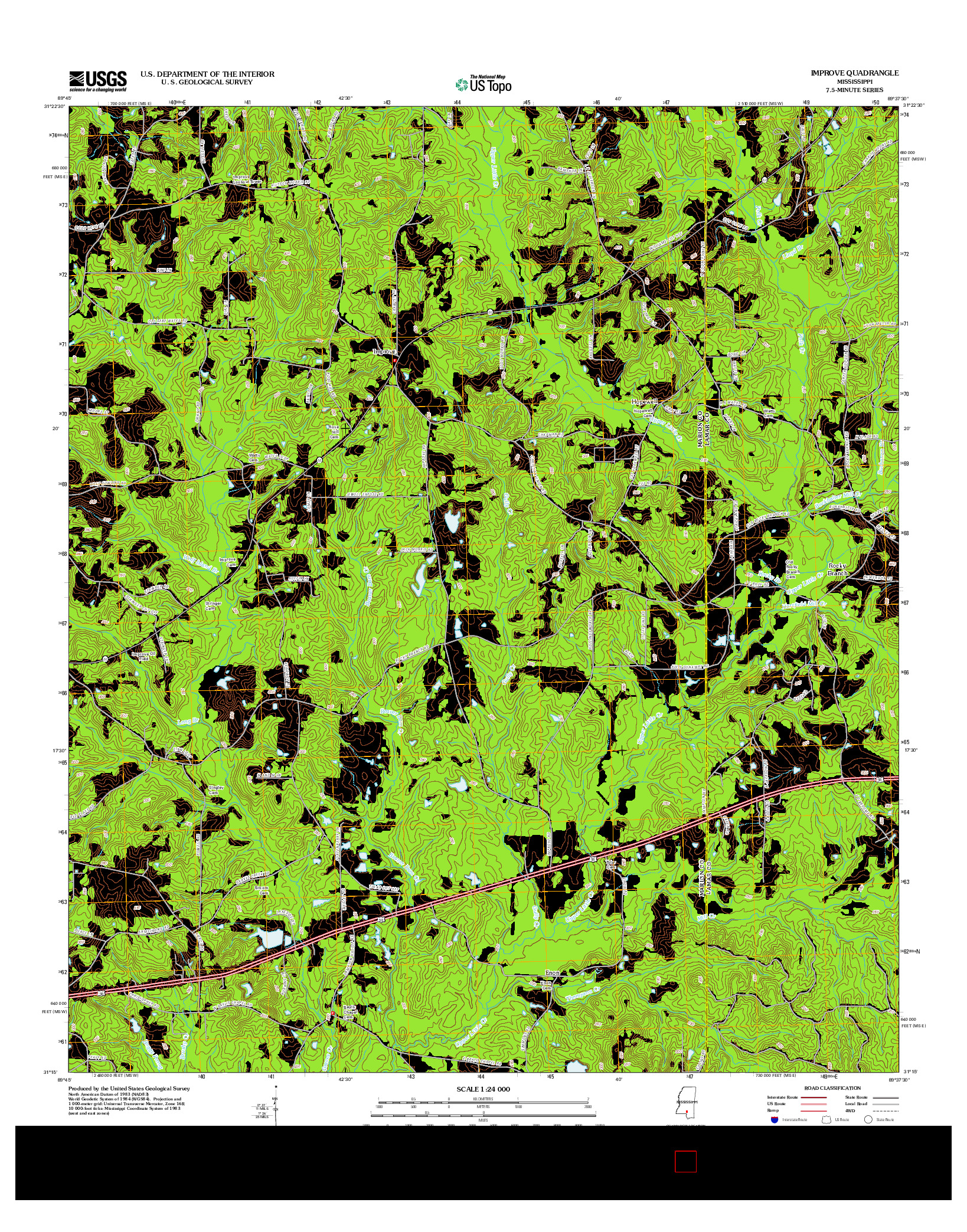 USGS US TOPO 7.5-MINUTE MAP FOR IMPROVE, MS 2012