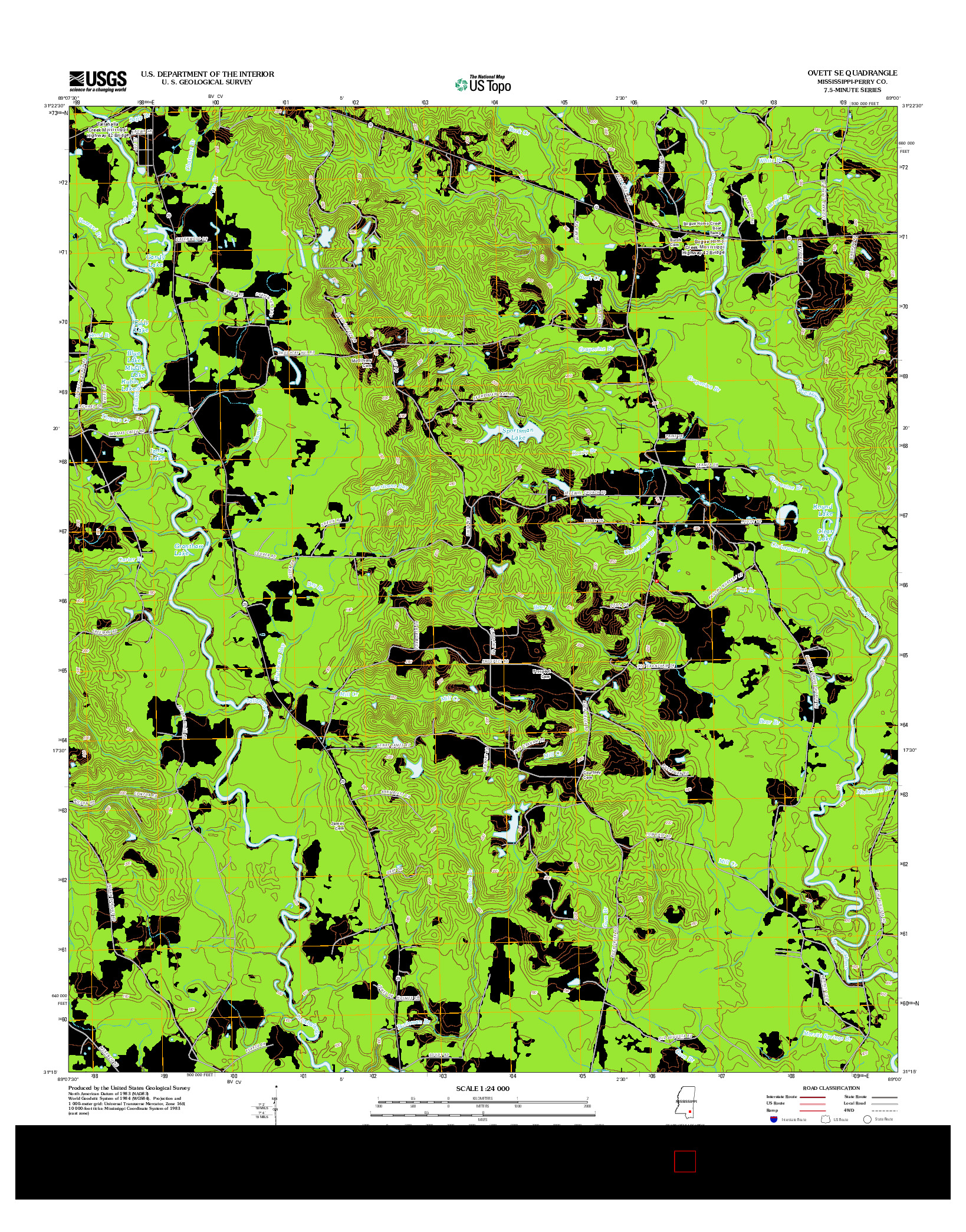 USGS US TOPO 7.5-MINUTE MAP FOR OVETT SE, MS 2012