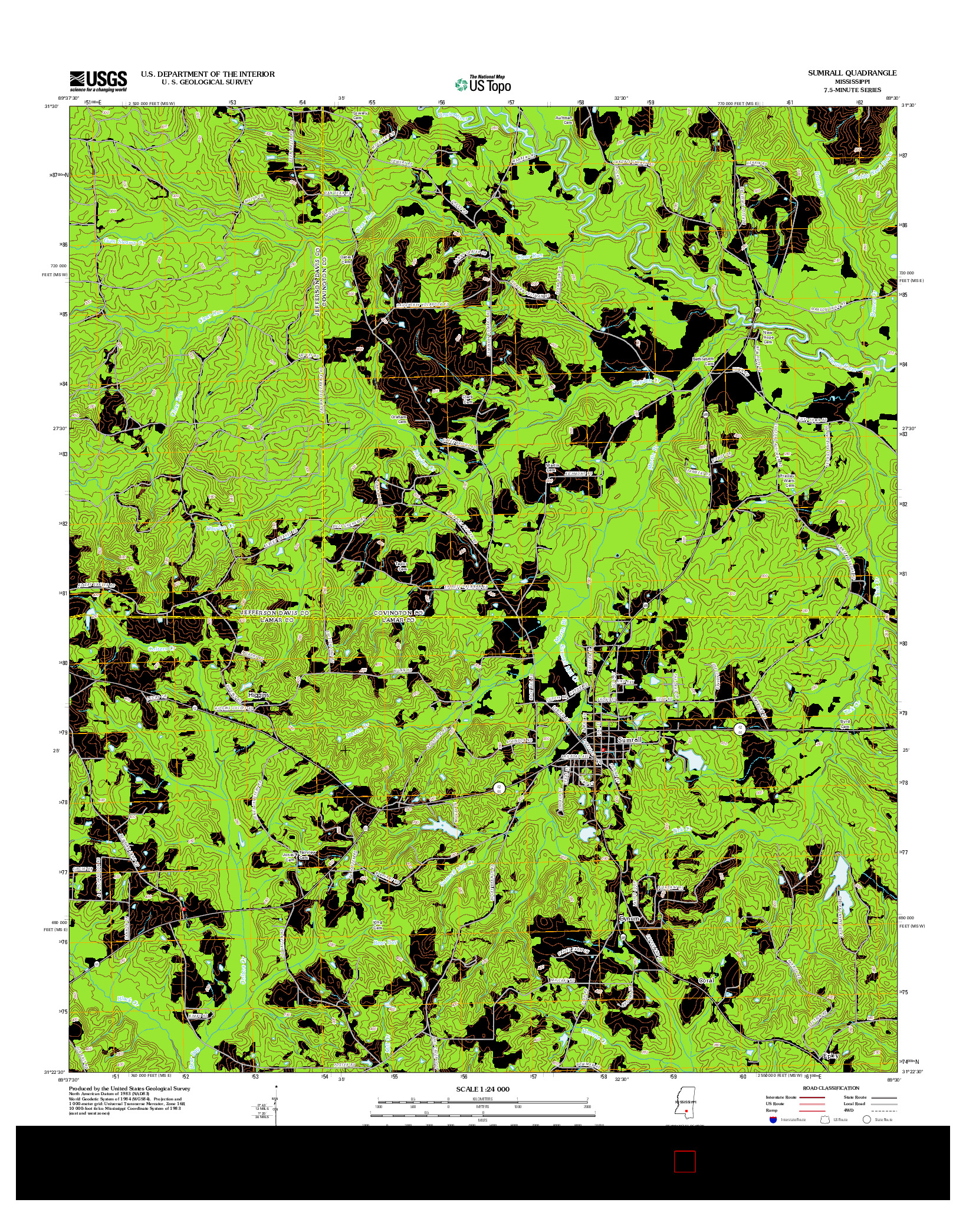 USGS US TOPO 7.5-MINUTE MAP FOR SUMRALL, MS 2012