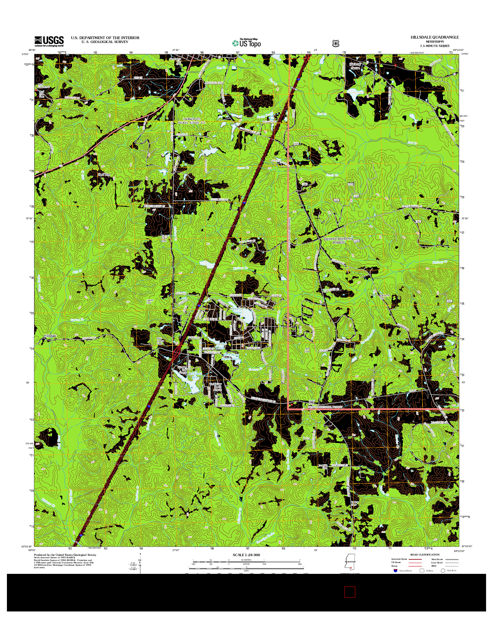 USGS US TOPO 7.5-MINUTE MAP FOR HILLSDALE, MS 2012