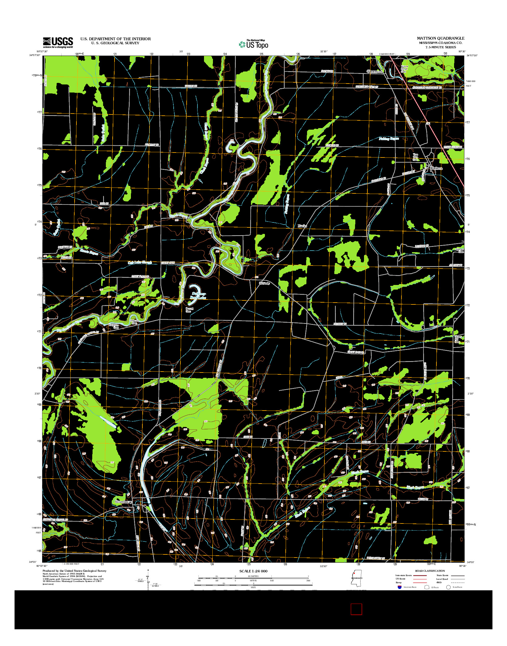 USGS US TOPO 7.5-MINUTE MAP FOR MATTSON, MS 2012