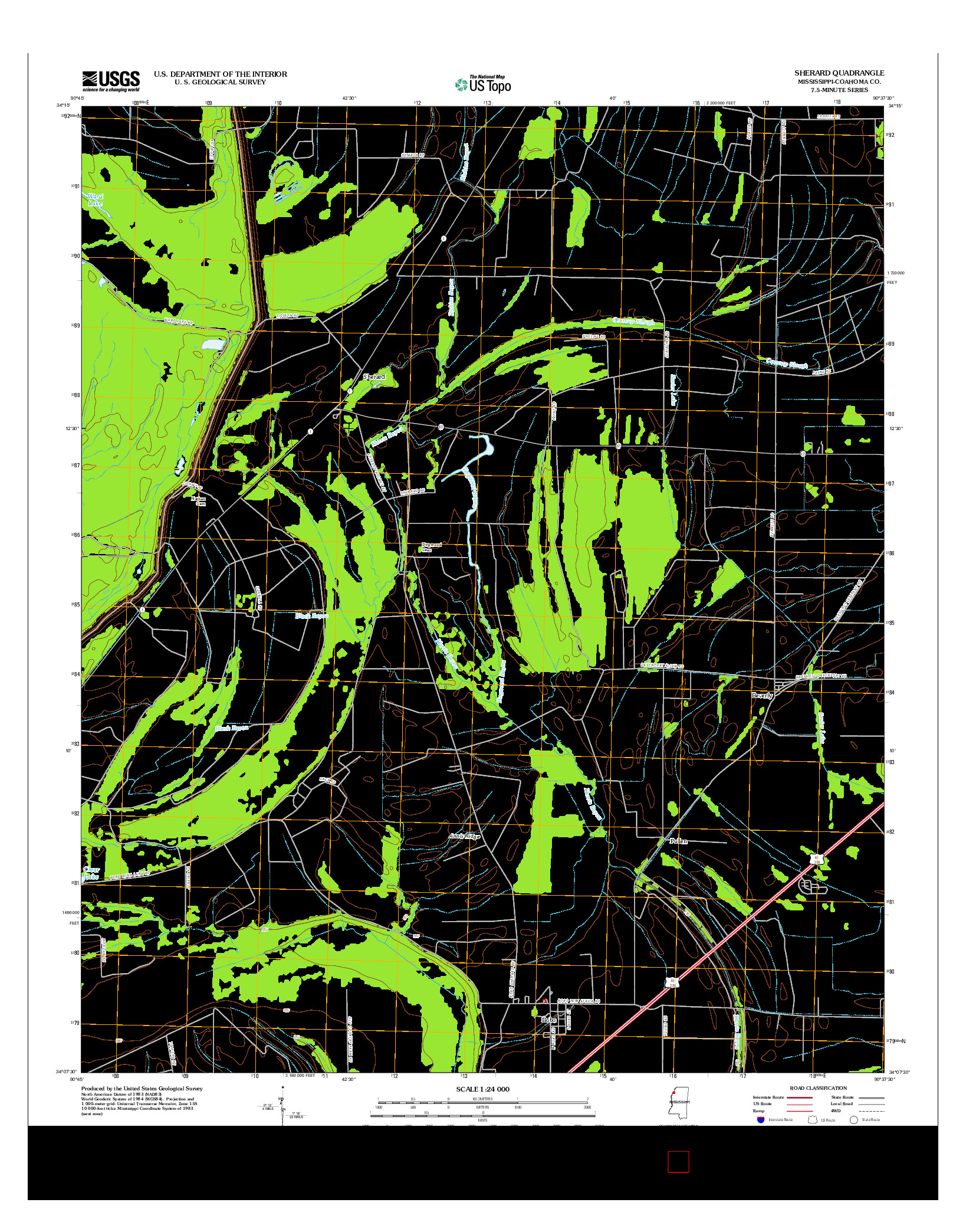 USGS US TOPO 7.5-MINUTE MAP FOR SHERARD, MS 2012