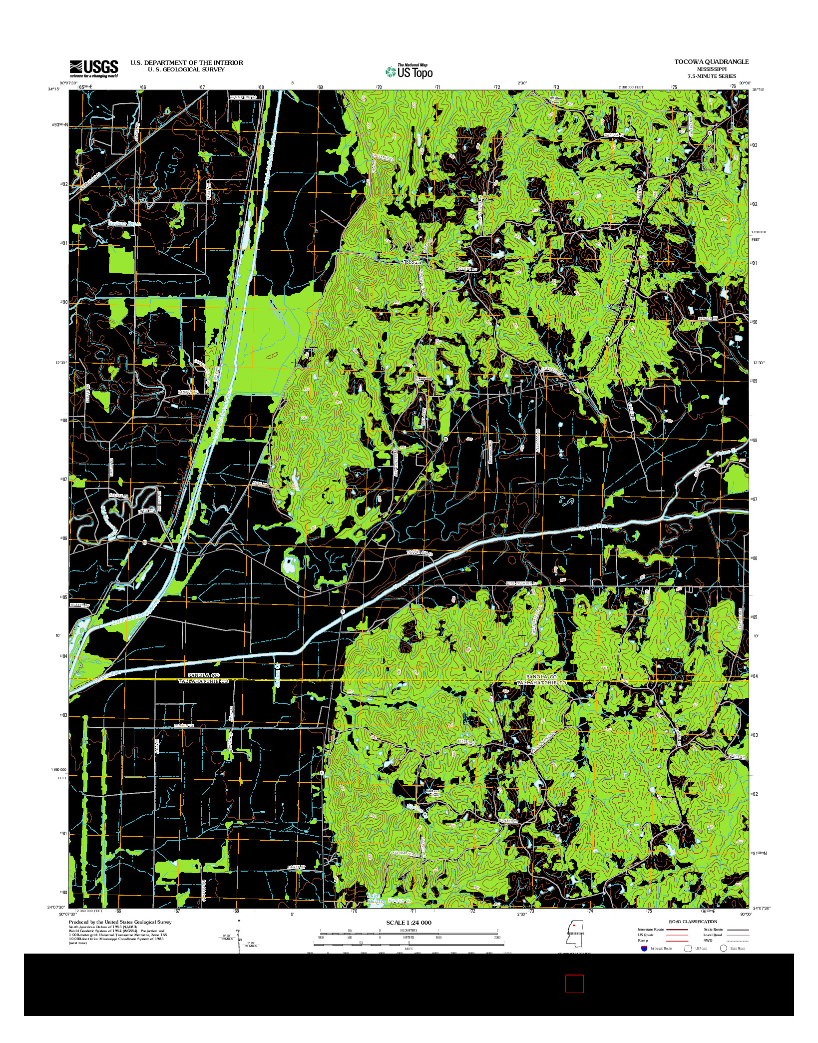 USGS US TOPO 7.5-MINUTE MAP FOR TOCOWA, MS 2012