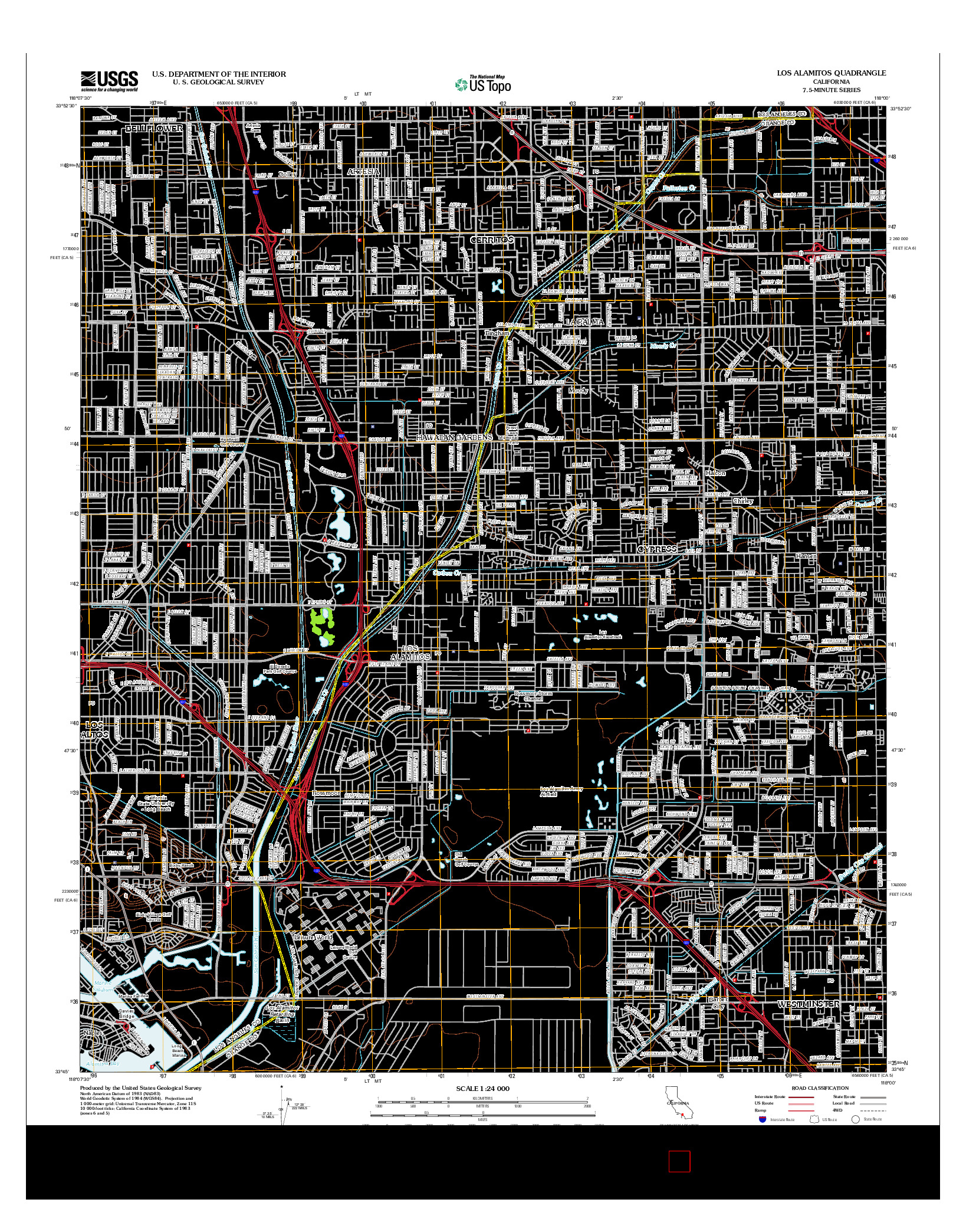 USGS US TOPO 7.5-MINUTE MAP FOR LOS ALAMITOS, CA 2012