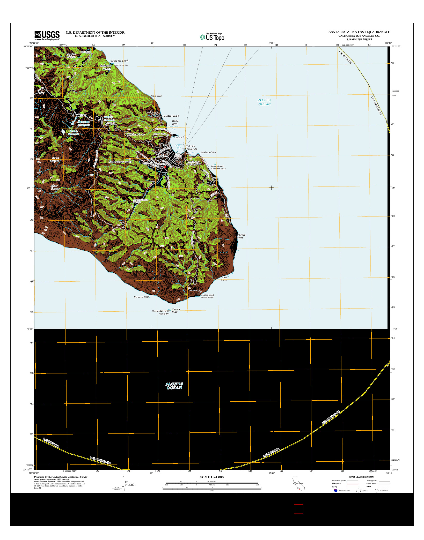 USGS US TOPO 7.5-MINUTE MAP FOR SANTA CATALINA EAST, CA 2012