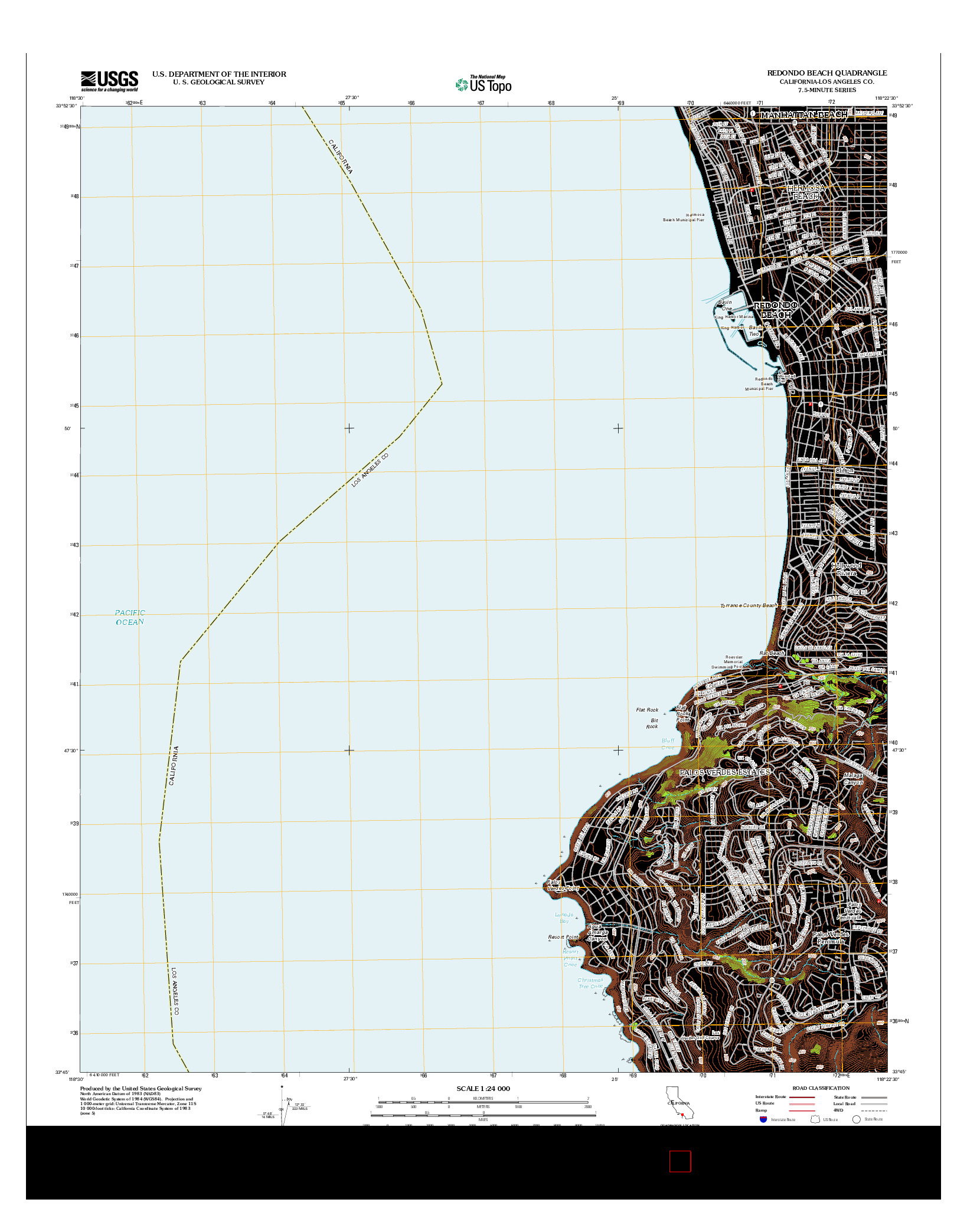 USGS US TOPO 7.5-MINUTE MAP FOR REDONDO BEACH, CA 2012