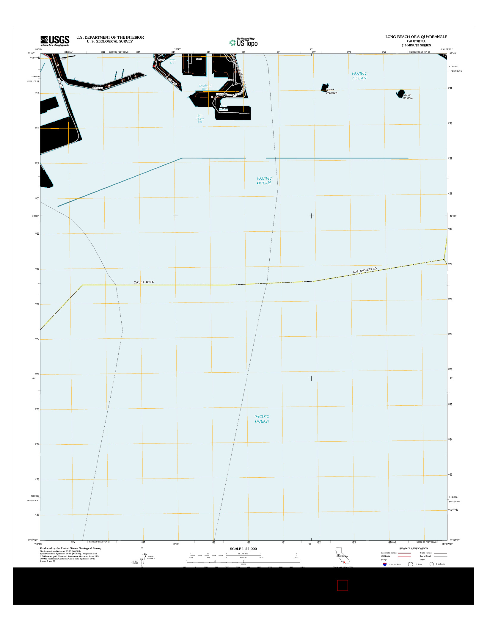 USGS US TOPO 7.5-MINUTE MAP FOR LONG BEACH OE S, CA 2012