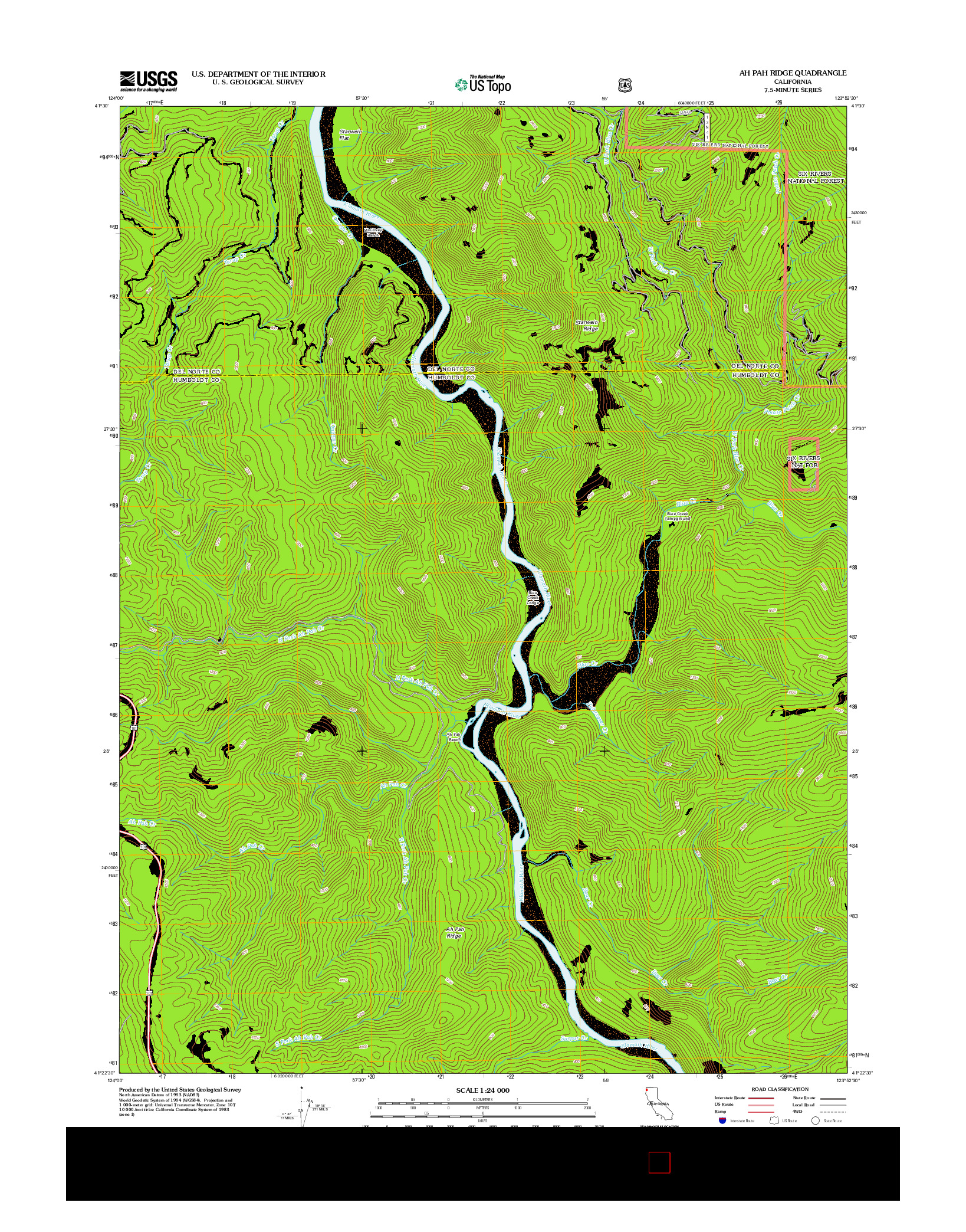 USGS US TOPO 7.5-MINUTE MAP FOR AH PAH RIDGE, CA 2012